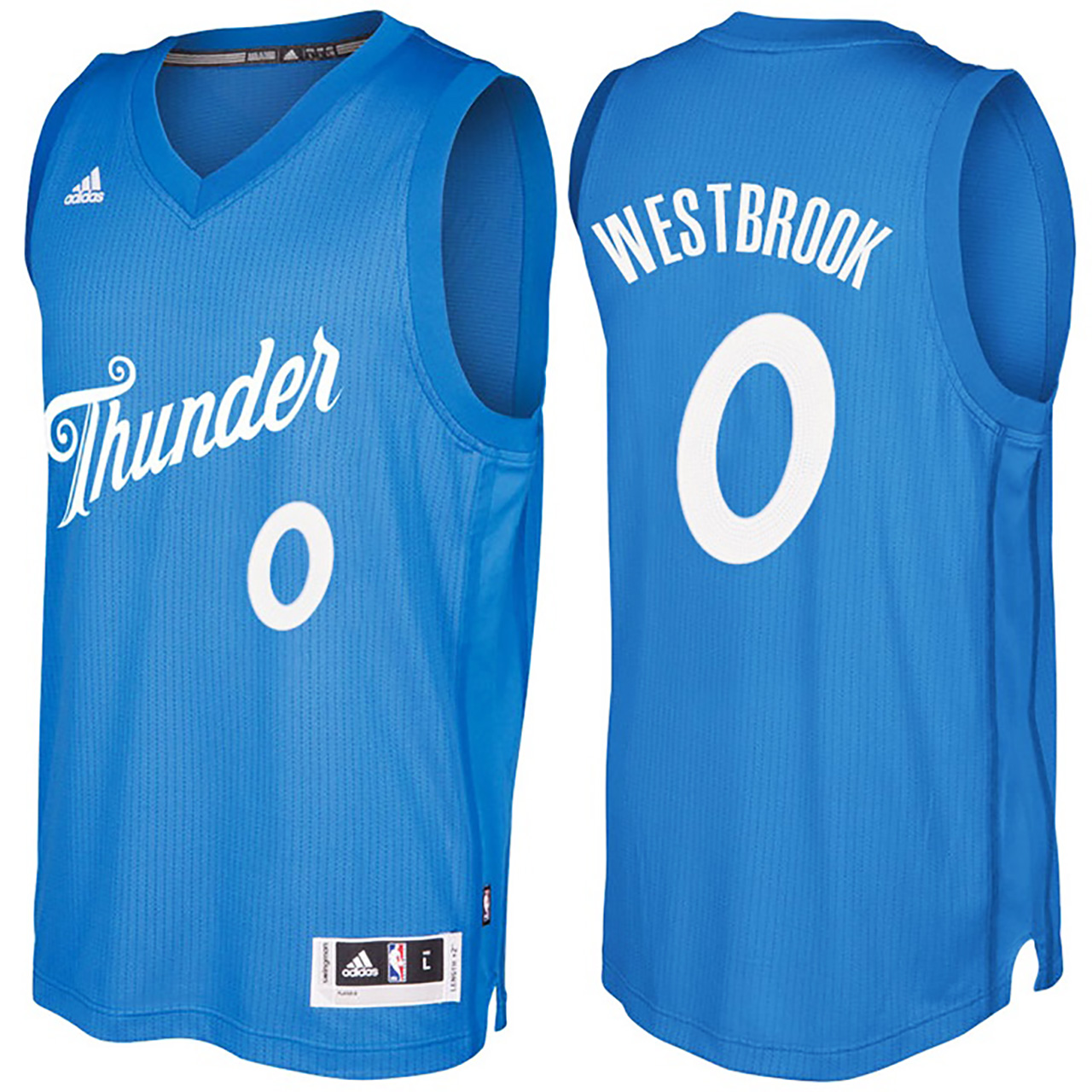 Male NBA Oklahoma City Thunder #0 Russell Westbrook Blue 2016-17 Christmas Day Jersey