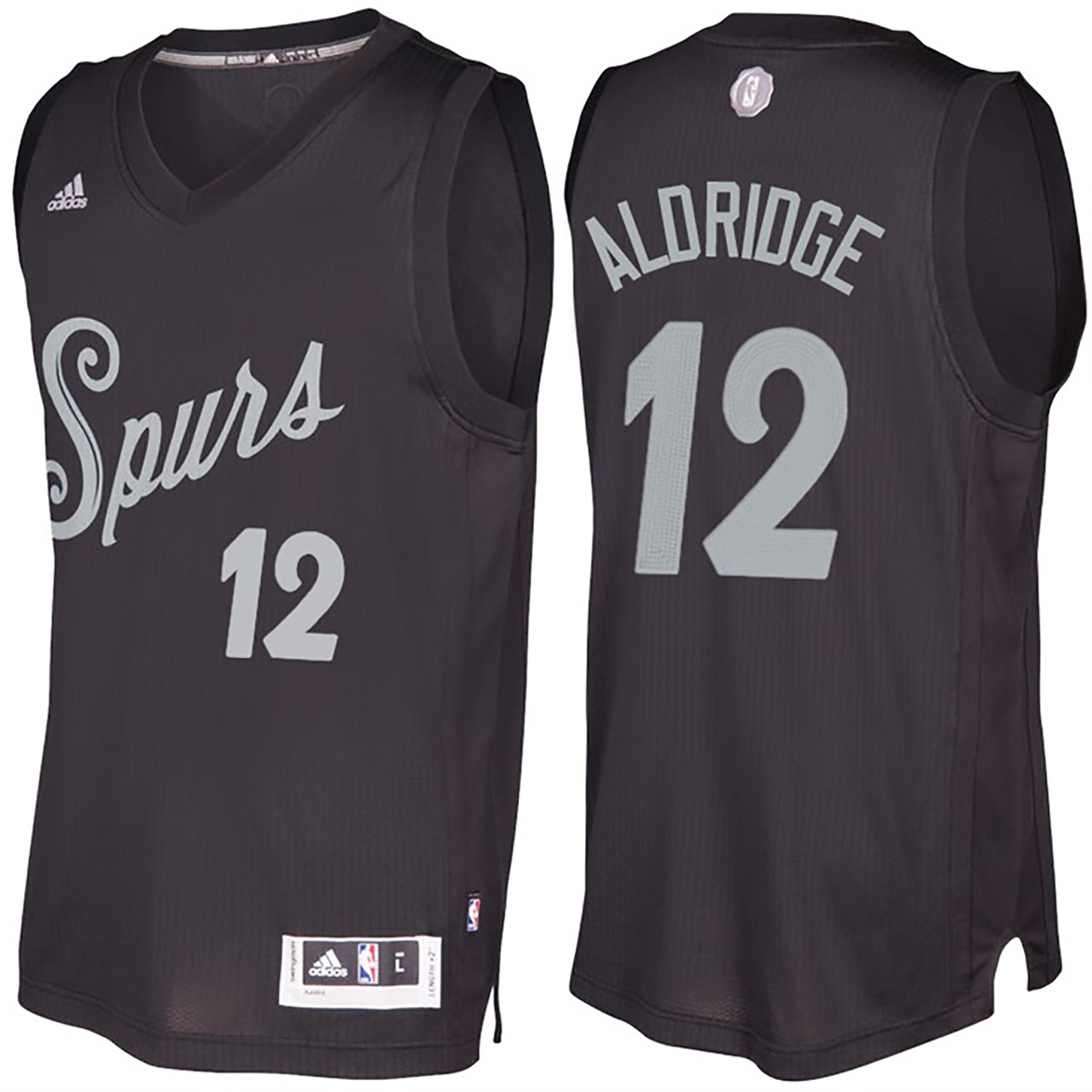 Male NBA San Antonio Spurs #12 LaMarcus Aldridge Black 2016-17 Christmas Day Jersey
