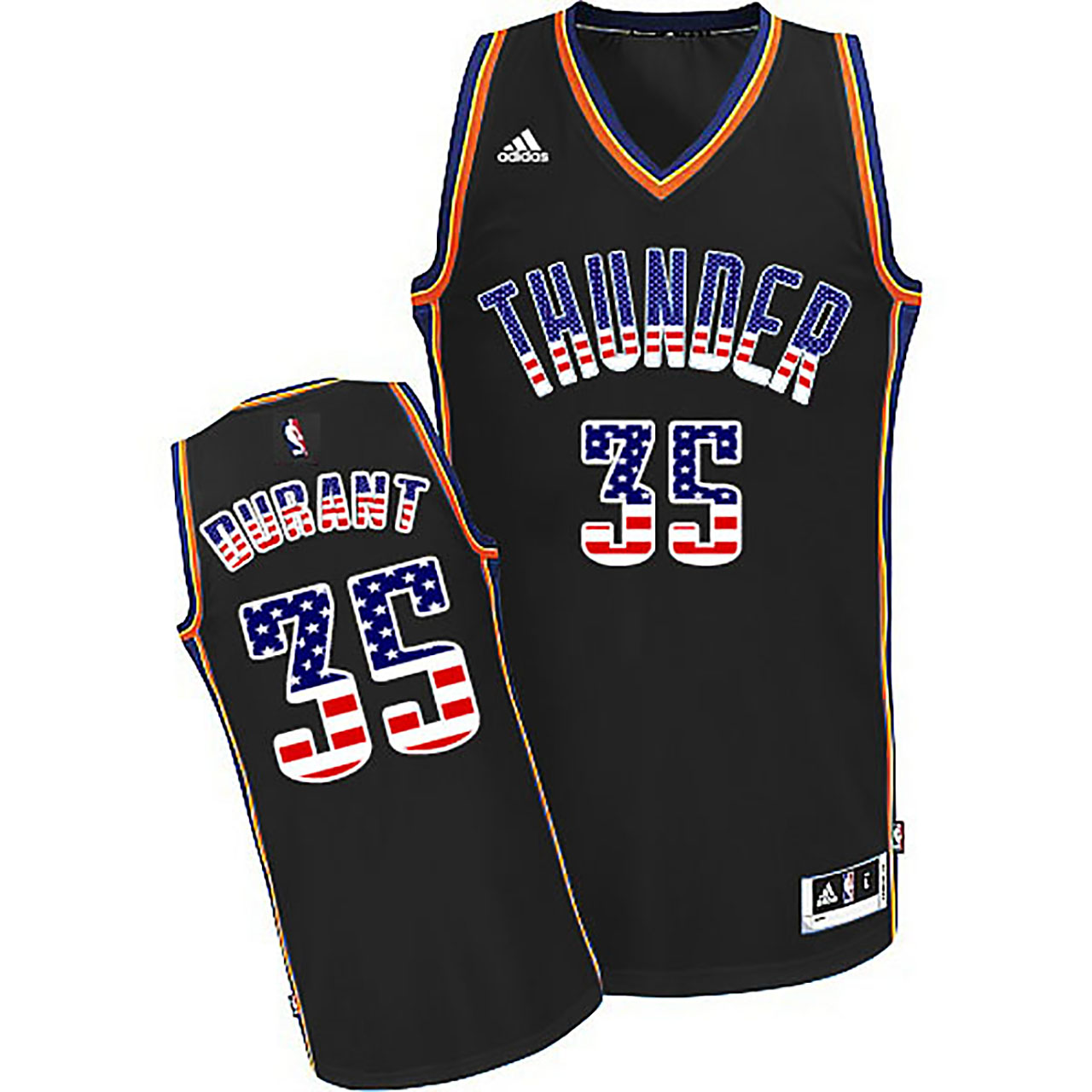 Male Oklahoma City Thunder #35 Kevin Durant American flag Special Editon Jersey