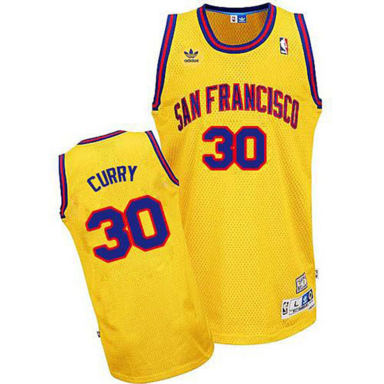 Male Stephen Curry San Francisco #30 Soul Swingman Hardwood Classics Throwback Gold Jersey