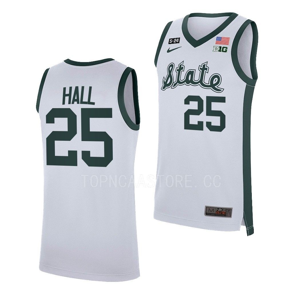 Malik Hall Michigan State Spartans #25 Retro White Limited Jersey