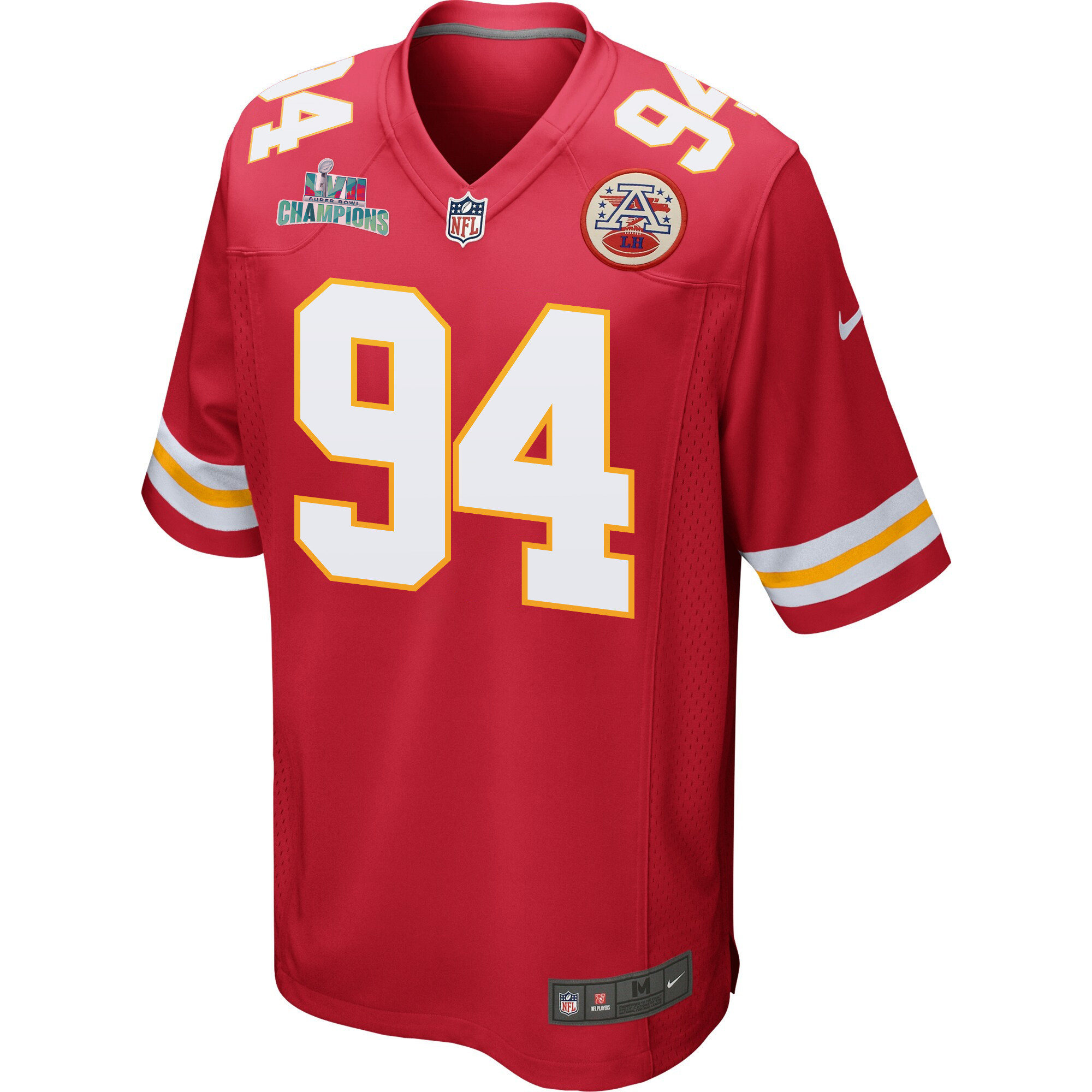 Malik Herring 94 Kansas City Chiefs Super Bowl LVII Champions Men Game Stitched Jersey – Red