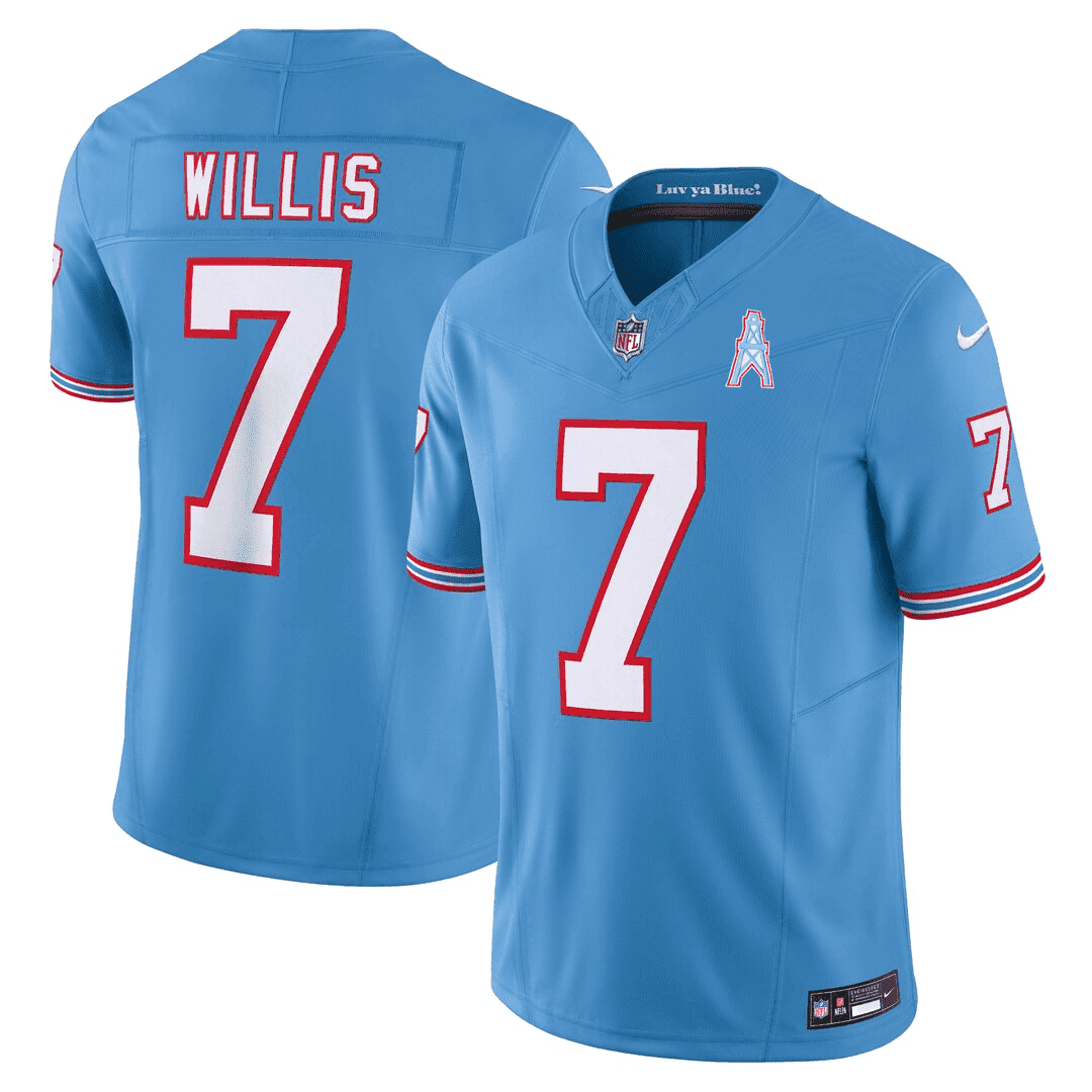 Malik Willis Men's Tennessee Titans Throwback Jersey - All Stitched 