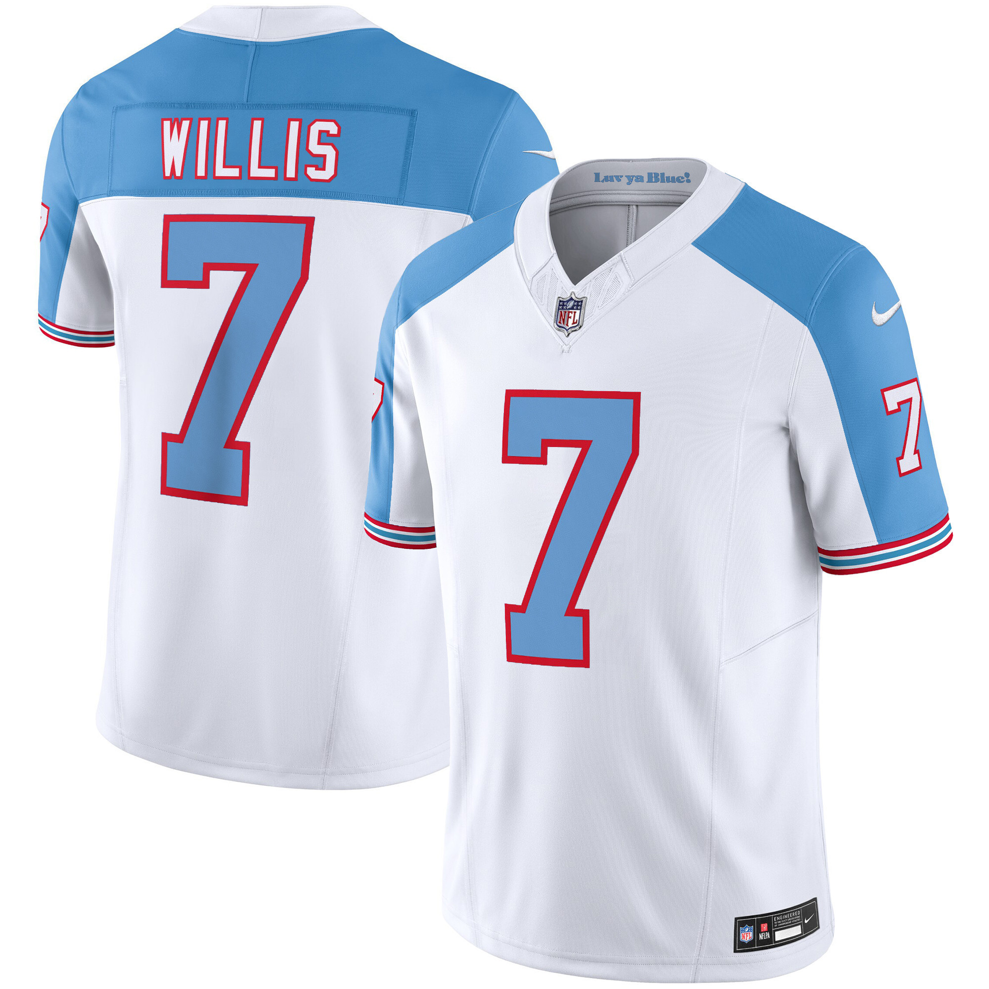 Malik Willis Tennessee Titans Throwback White Alternate Limited Vapor Jersey - All Stitched 