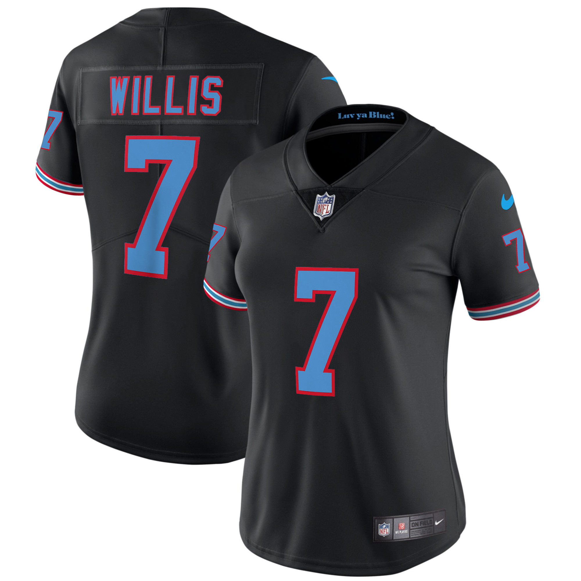 Malik Willis Women's Tennessee Titans Throwback Limited Vapor Black Jersey - All Stitched 