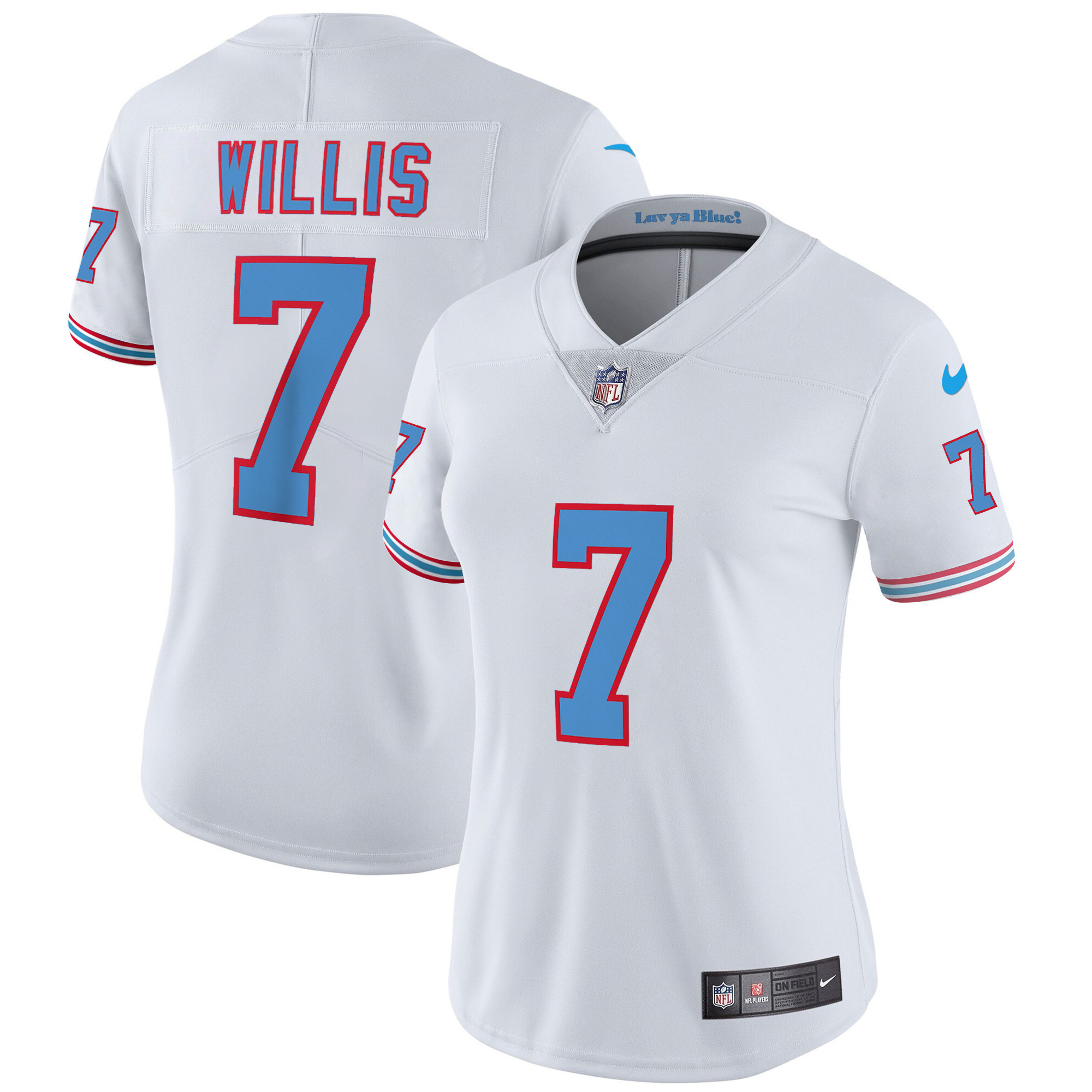 Malik Willis Women's Tennessee Titans Throwback Limited Vapor White Jersey - All Stitched 
