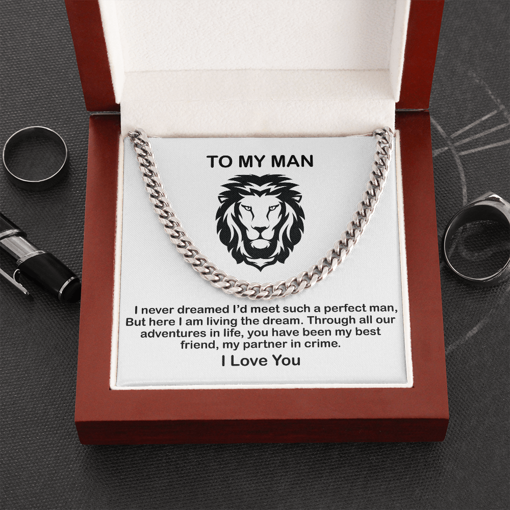 Man Necklace – You have been My Best Friend, My Partner in Crime, Father’s Day Gift, Birthday Gift for Dad, Necklace for Man, Cuban Link Chain