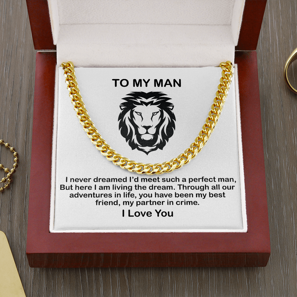 Man Necklace – You have been My Best Friend, My Partner in Crime, Father’s Day Gift, Birthday Gift for Dad, Necklace for Man, Cuban Link Chain