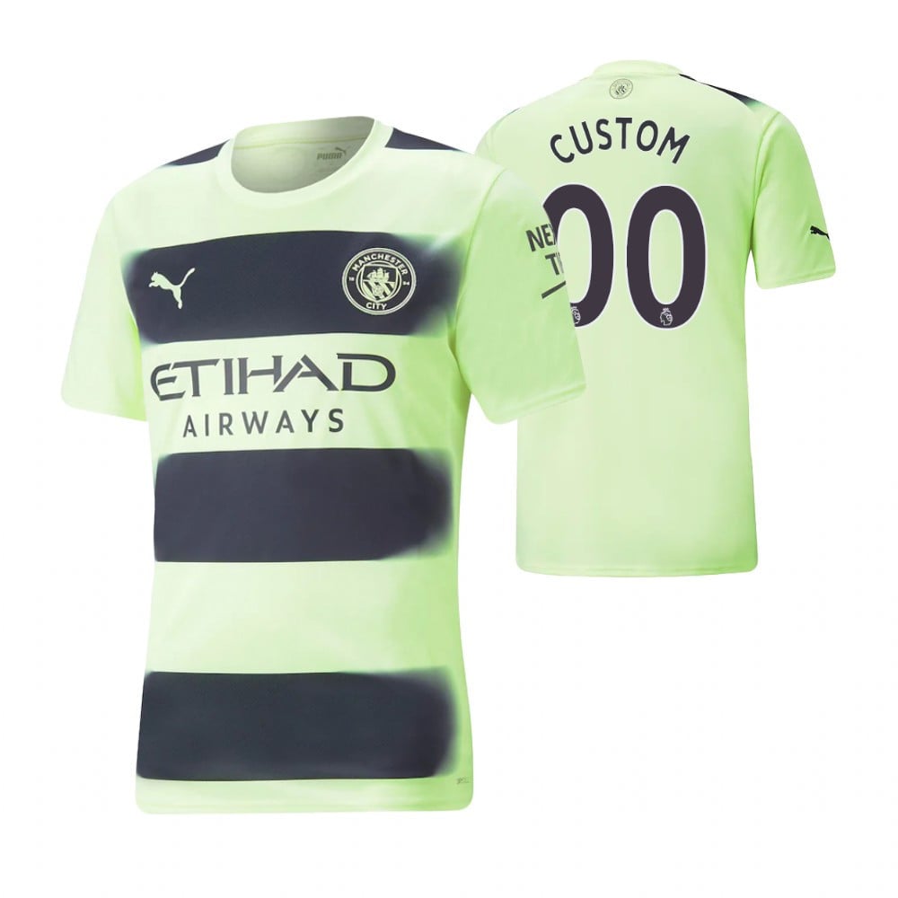 Manchester City 2022-23 Third Men Jersey Custom 00 – Neon Green