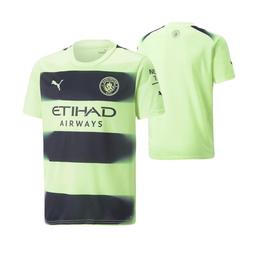 Manchester City 2022-23 Third Youth Jersey – Neon Green