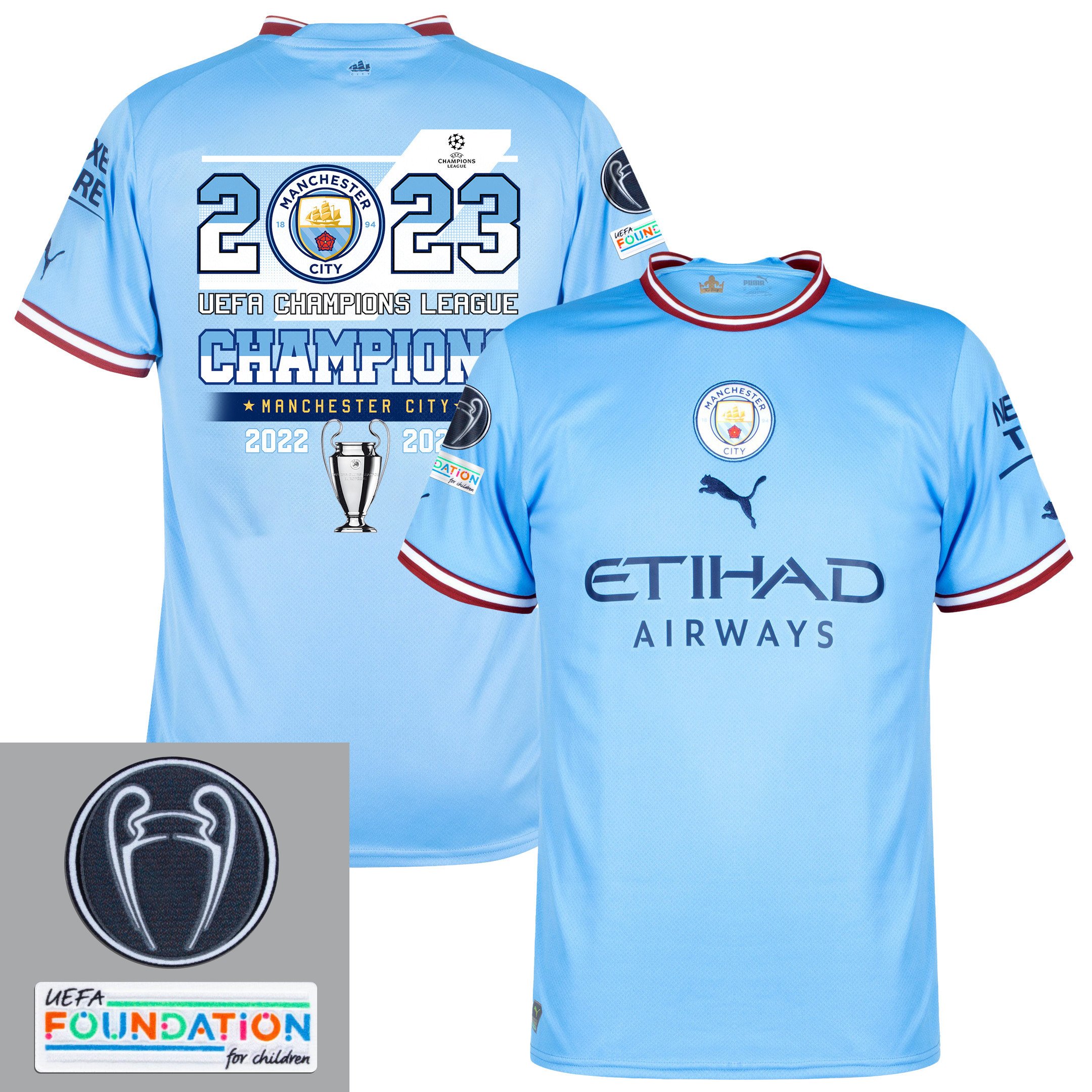 Manchester City 2022-23 UEFA Champions League Home Jersey- Blue