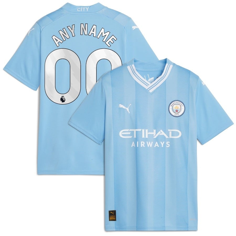 Manchester City 2023/24 Home Custom Youth Jersey – Sky Blue