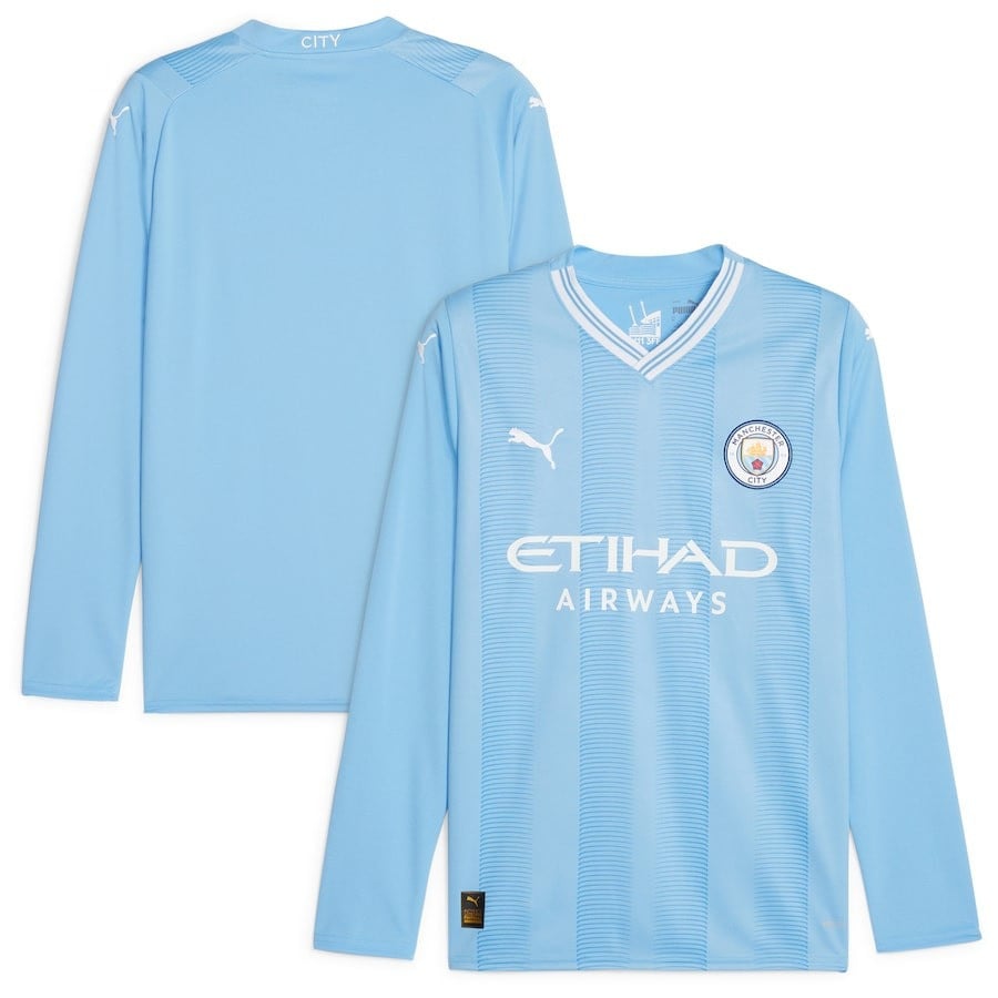 Manchester City 2023/24 Home Long Sleeve Jersey – Sky Blue