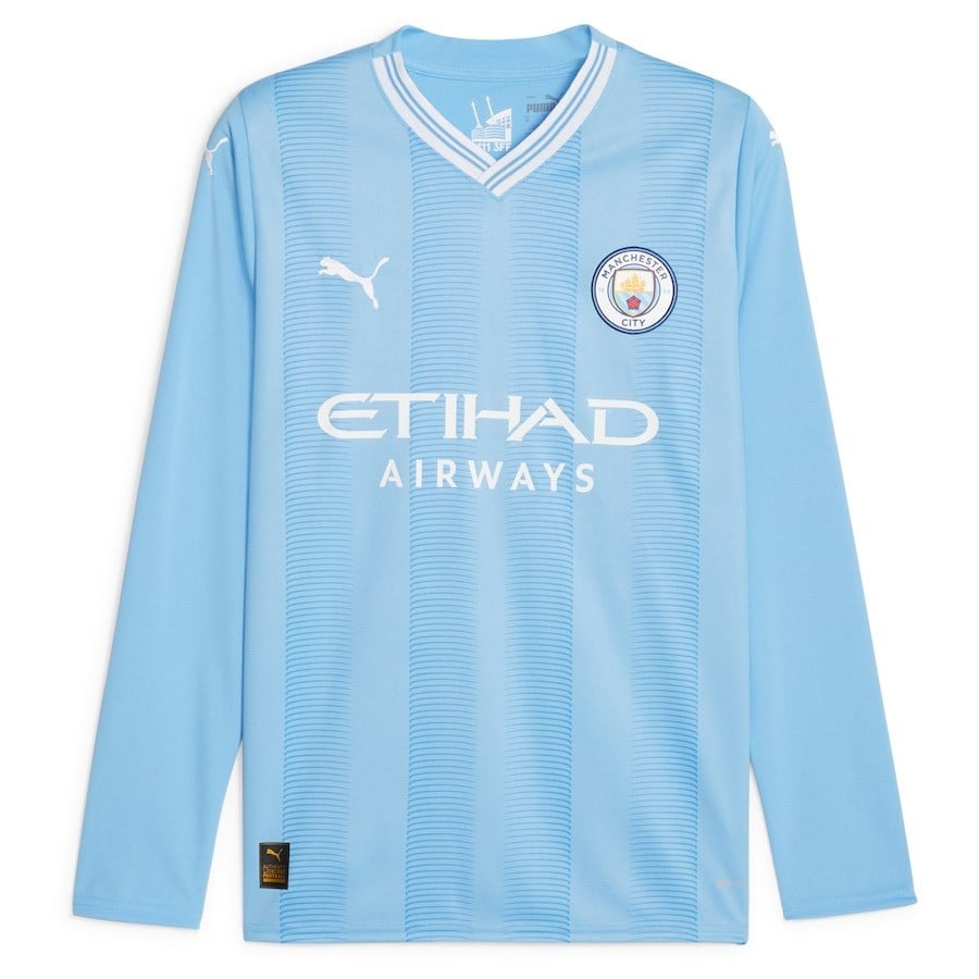Manchester City 2023/24 Home Long Sleeve Personalized Jersey – Sky Blue