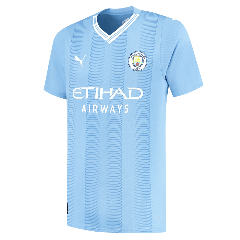 Manchester City Home Jersey 2023/24 With 22/23 CHAMPIONS Printing – Light Blue
