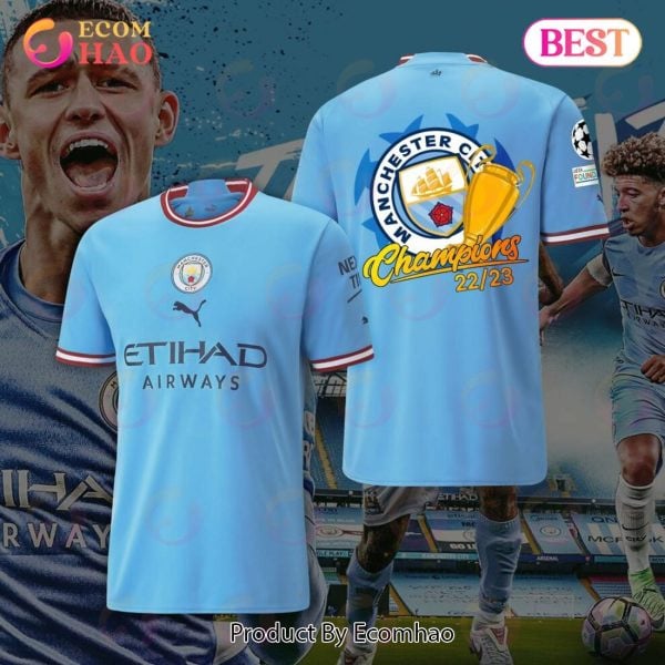 Manchester City Uefa Champions Leagude 2022/23 Home Printing Jersey – Sky Blue