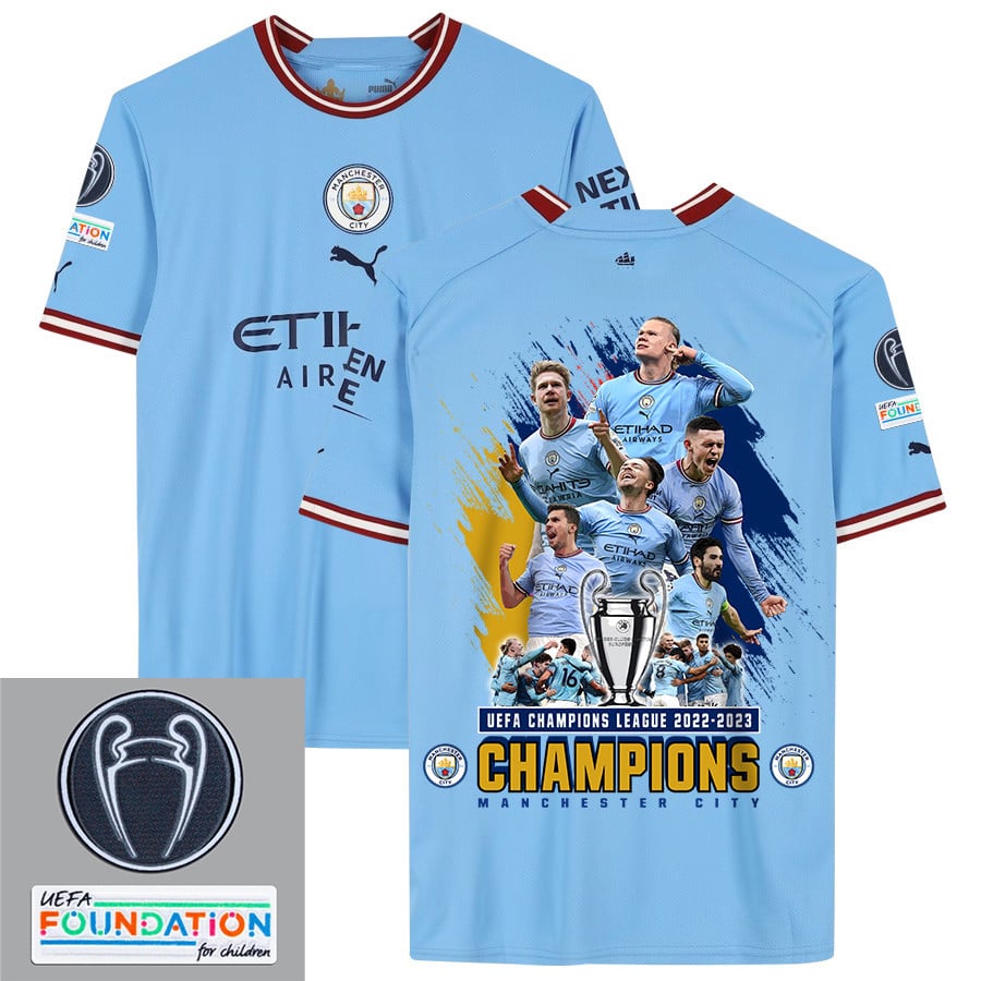 Manchester City UEFA Champions League 2022/23 Home Men Jersey – Blue