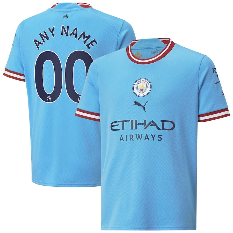 Manchester City Youth 2022/23 Home Custom Jersey – Sky Blue