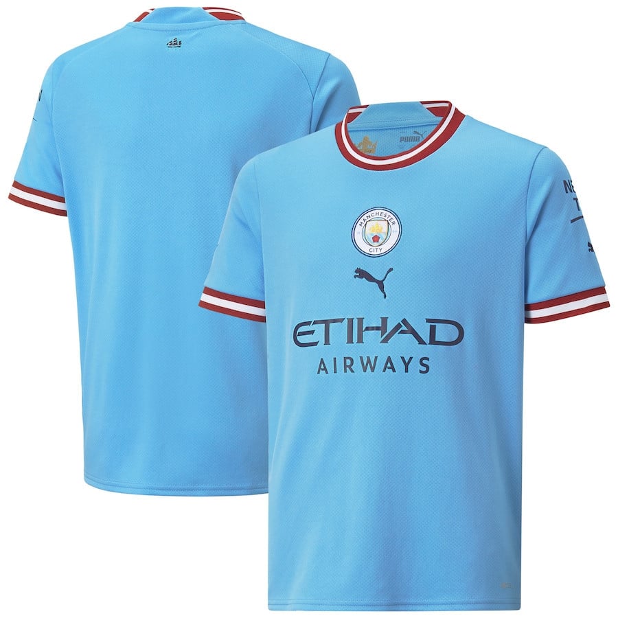 Manchester City Youth 2022/23 Home Player Jersey – Sky Blue