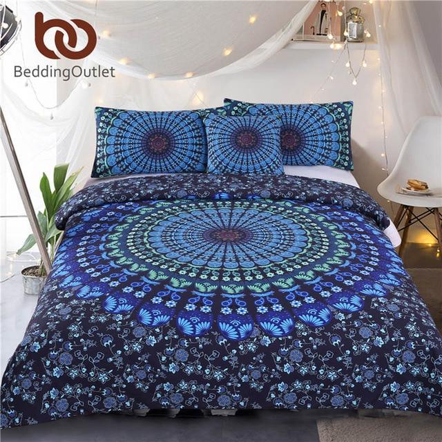 Mandala Bohemia Blue 3D Customized Duvet Cover Bedding Set