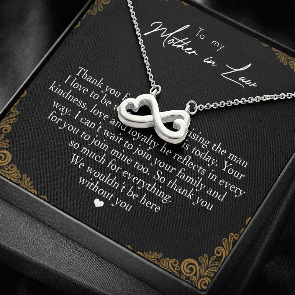 Mandala Infinity Heart Necklace Gift For Mother In Law Thank You For Raising The Man I Love