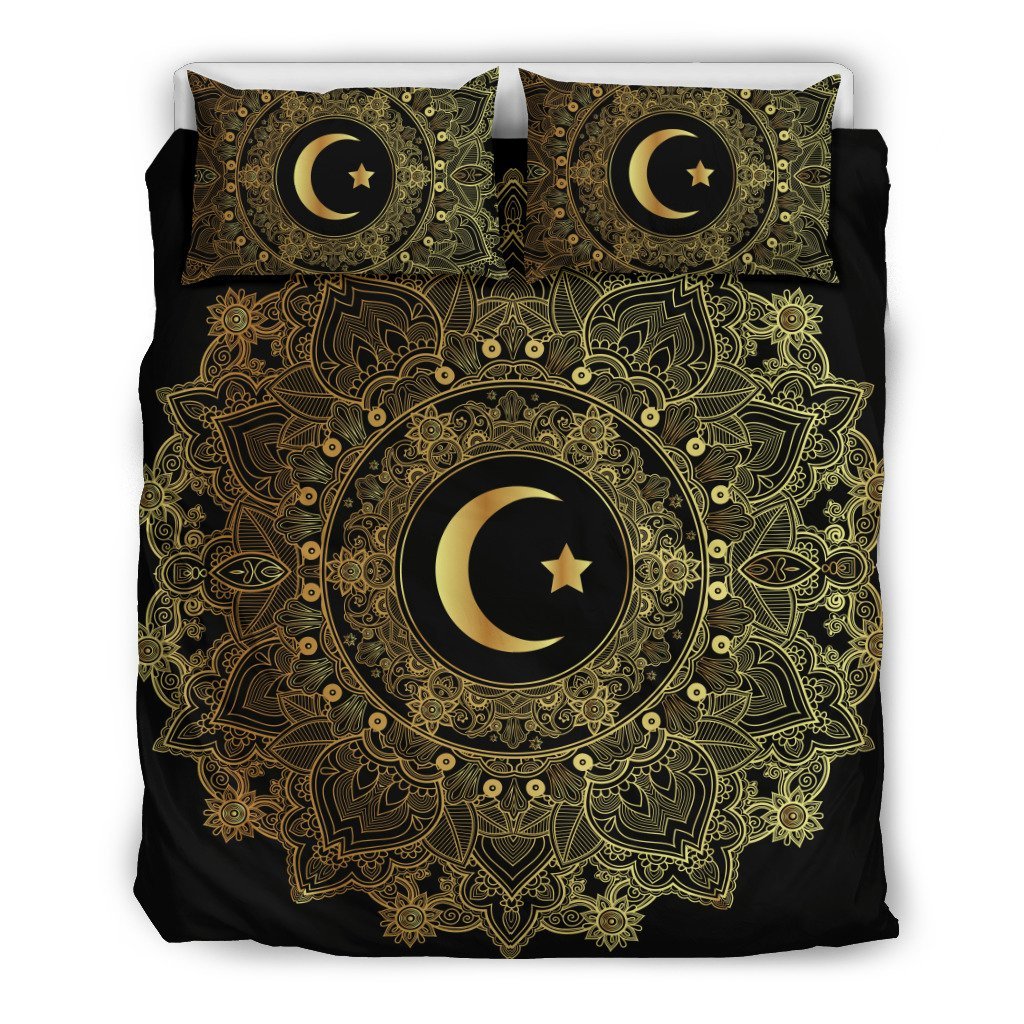 Mandala Moon 3D Customized Duvet Cover Bedding Set