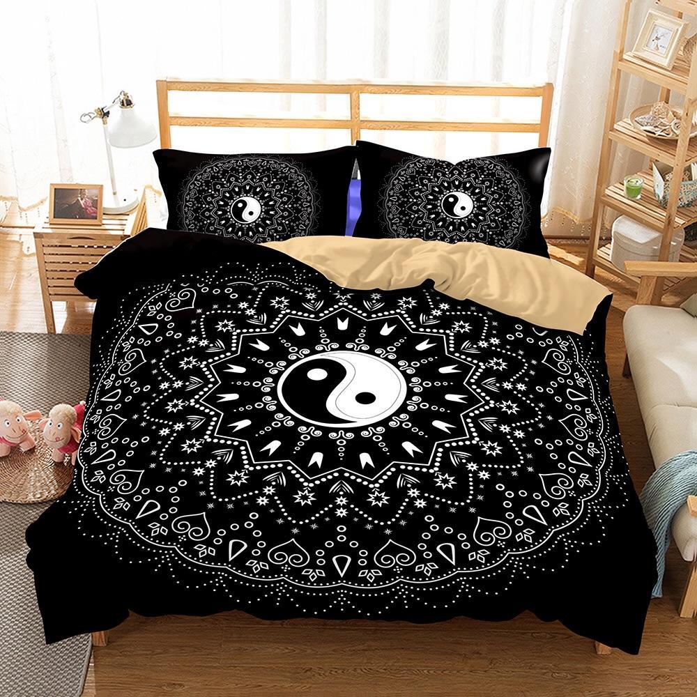 Mandala Yin Yang 3D Customized Duvet Cover Bedding Set