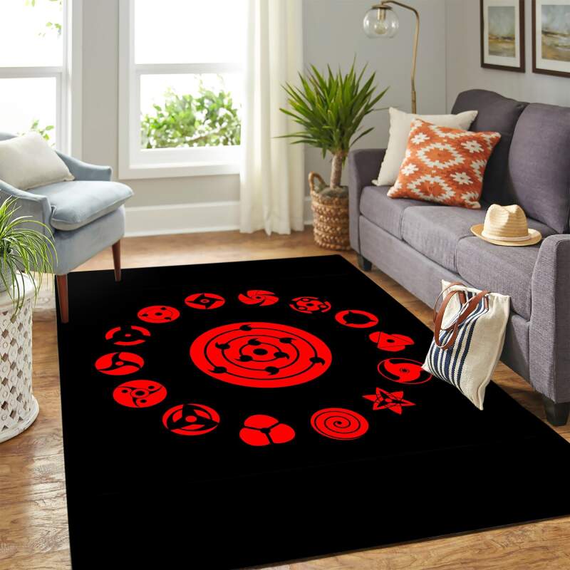 Mangekyo Sharingan Eyes Carpet Floor Area Rectangle Rug
