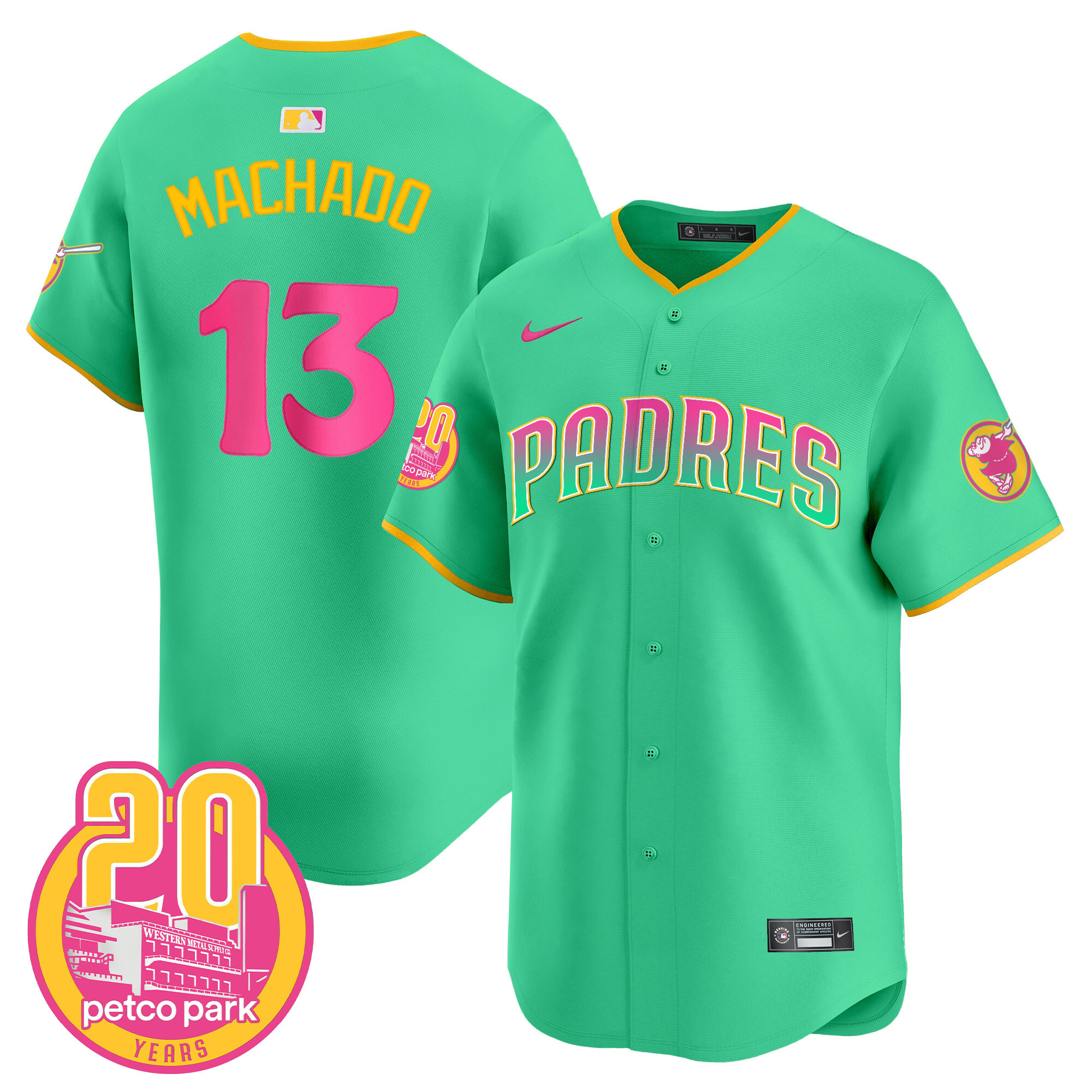 Manny Machado Men's San Diego Padres 2024 San Diego City Style Vapor Premier Limited Aqua Jersey - All Stitched