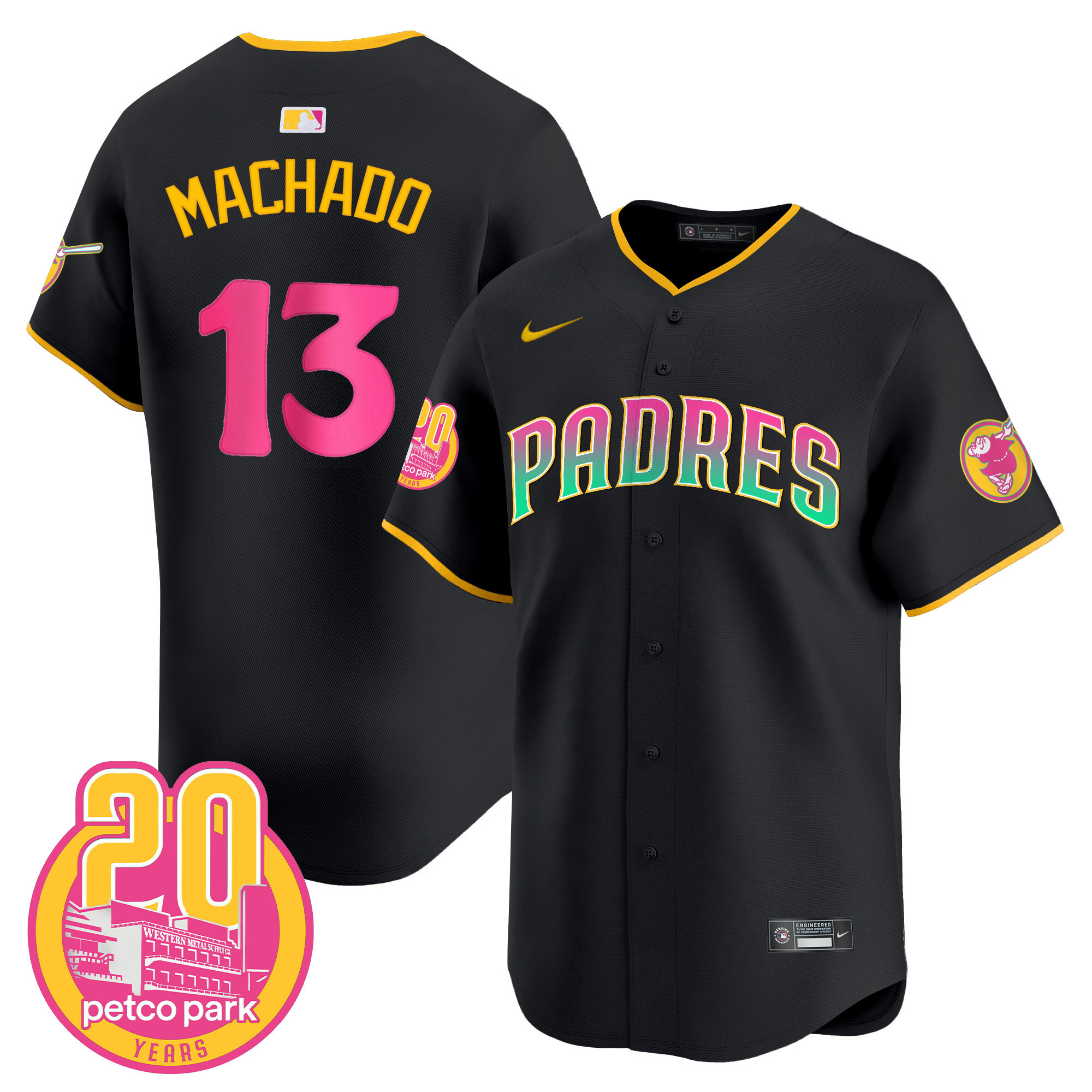Manny Machado Men's San Diego Padres 2024 San Diego City Style Vapor Premier Limited Black Jersey - All Stitched