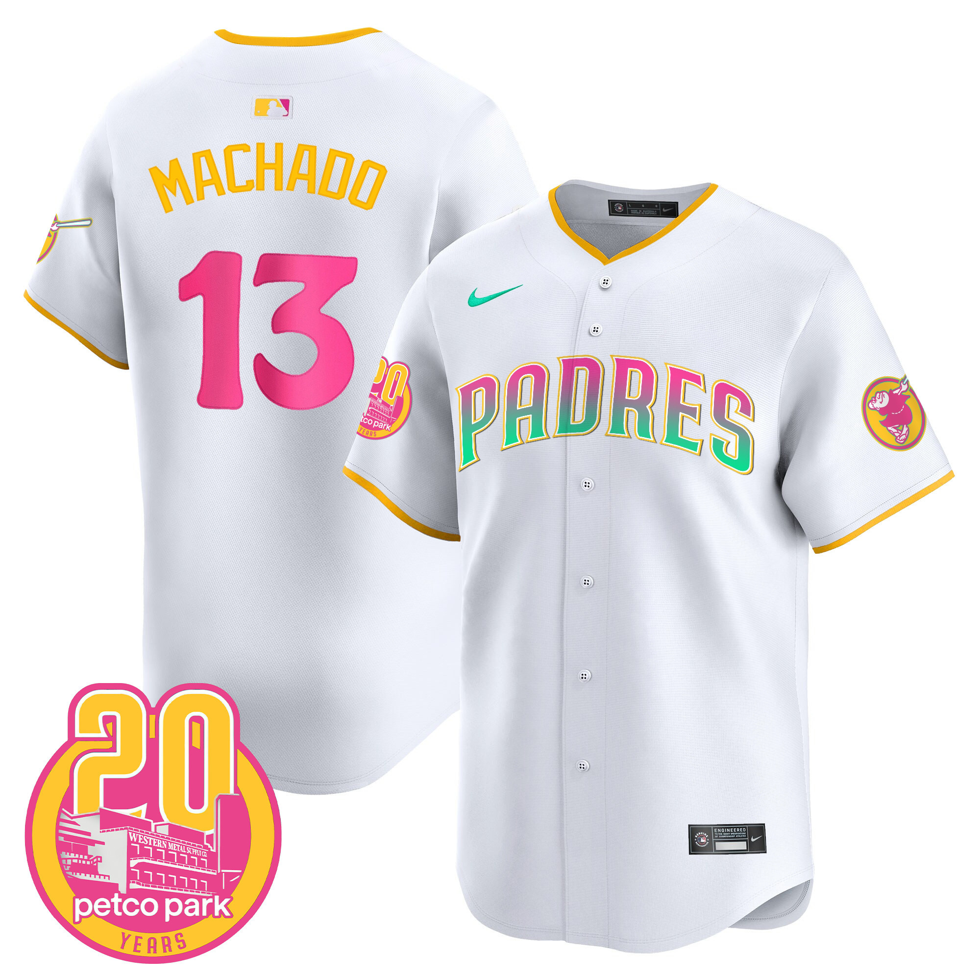 Manny Machado Men's San Diego Padres 2024 San Diego City Style Vapor Premier Limited White Jersey - All Stitched