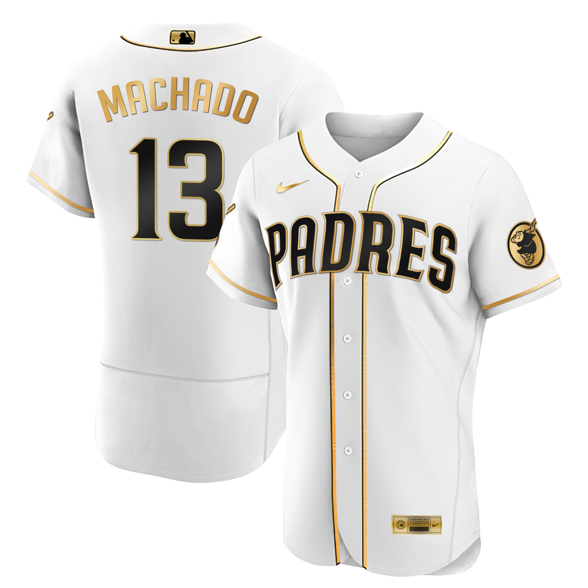 Manny Machado Men's San Diego Padres Black Limited & Gold Flex White Gold Jersey - All Stitched
