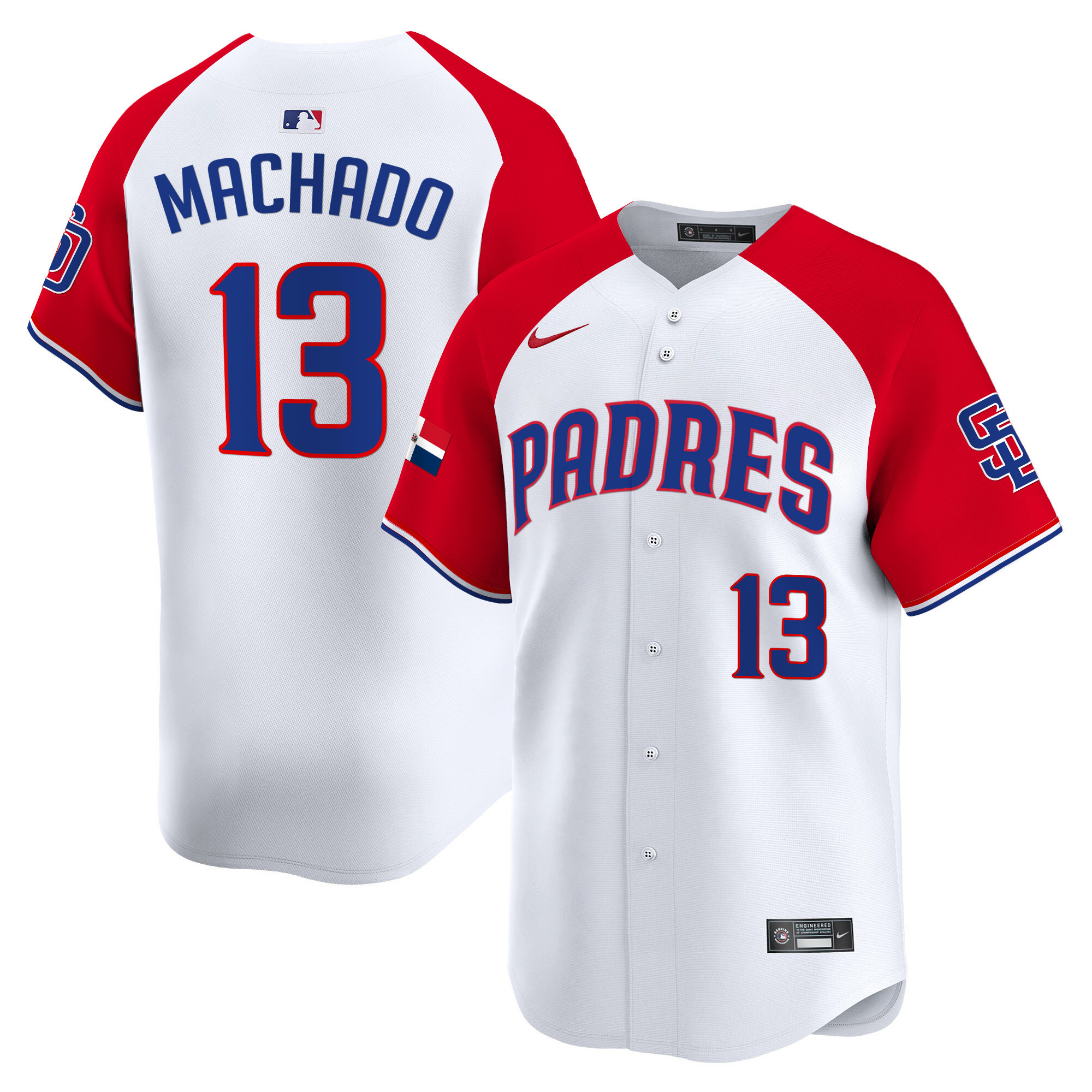 Manny Machado Men's San Diego Padres Dominican Republic Vapor Premier Limited Alternate Jersey - All Stitched