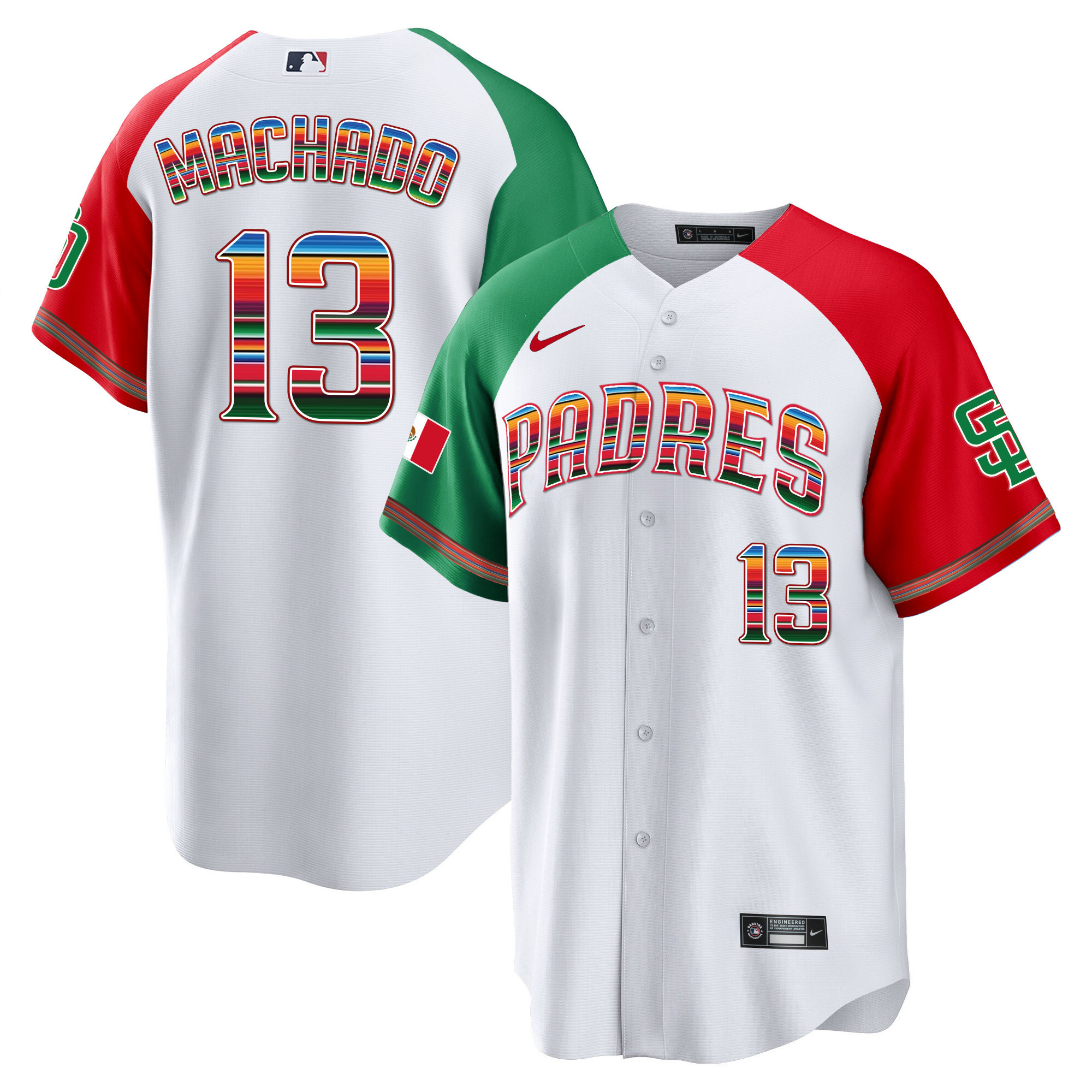 Manny Machado Men's San Diego Padres Mexico Cool Base Limited Alternate Jersey - All Stitched