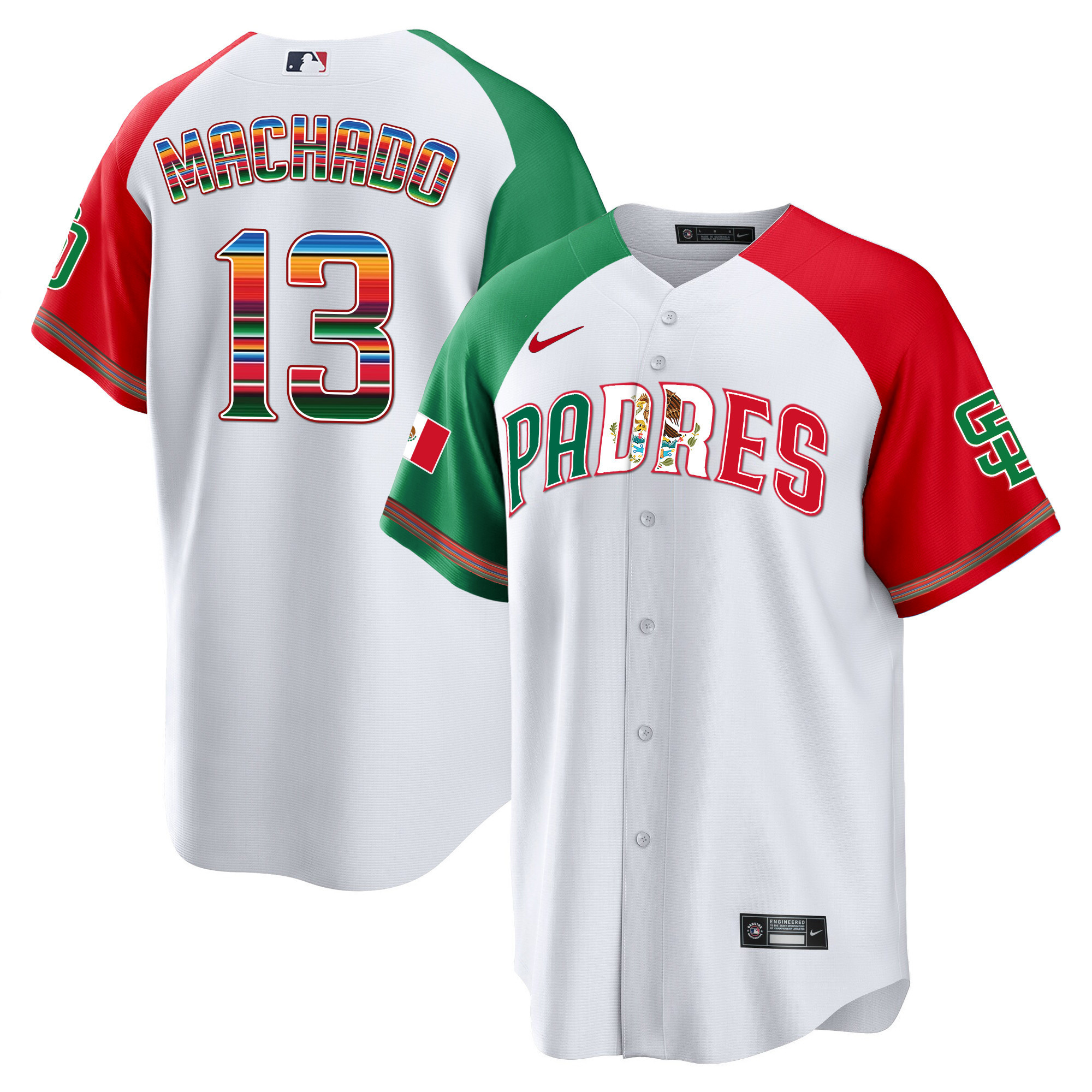 Manny Machado Men's San Diego Padres Mexico Cool Base Limited V2 Alternate Jersey - All Stitched