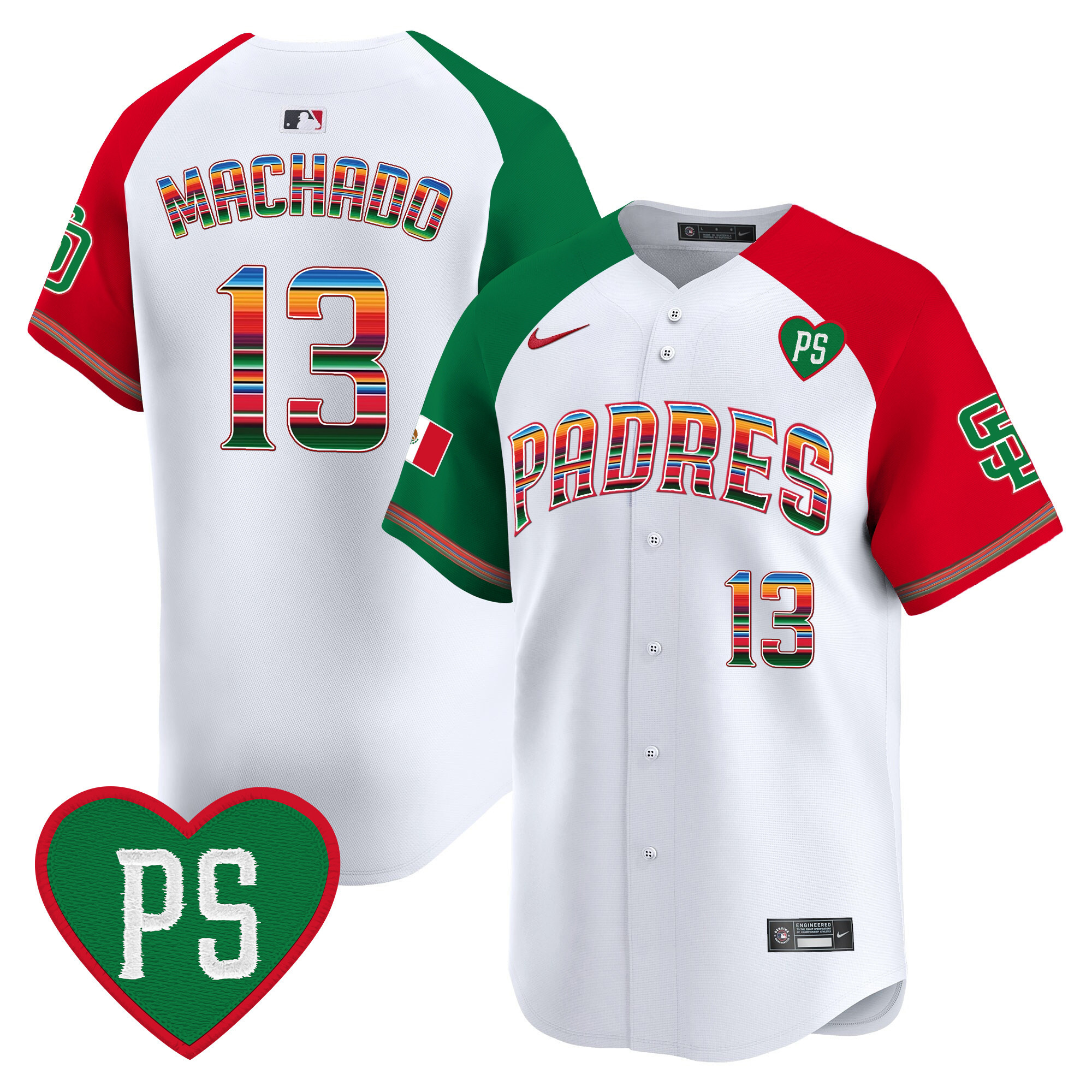 Manny Machado Men's San Diego Padres Mexico "For Peter" Patch Vapor Premier Limited Alternate Jersey - All Stitched