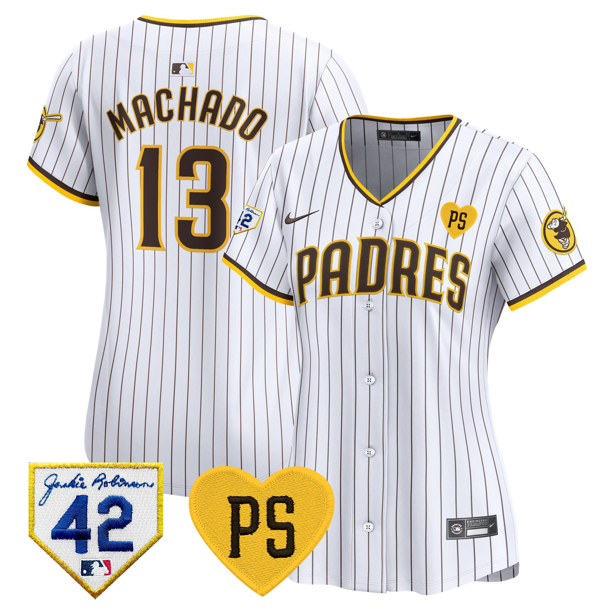 Manny Machado Women's San Diego Padres 2024 "For Peter" & Robinson Patch Vapor Premier Limited White Jersey - All Stitched