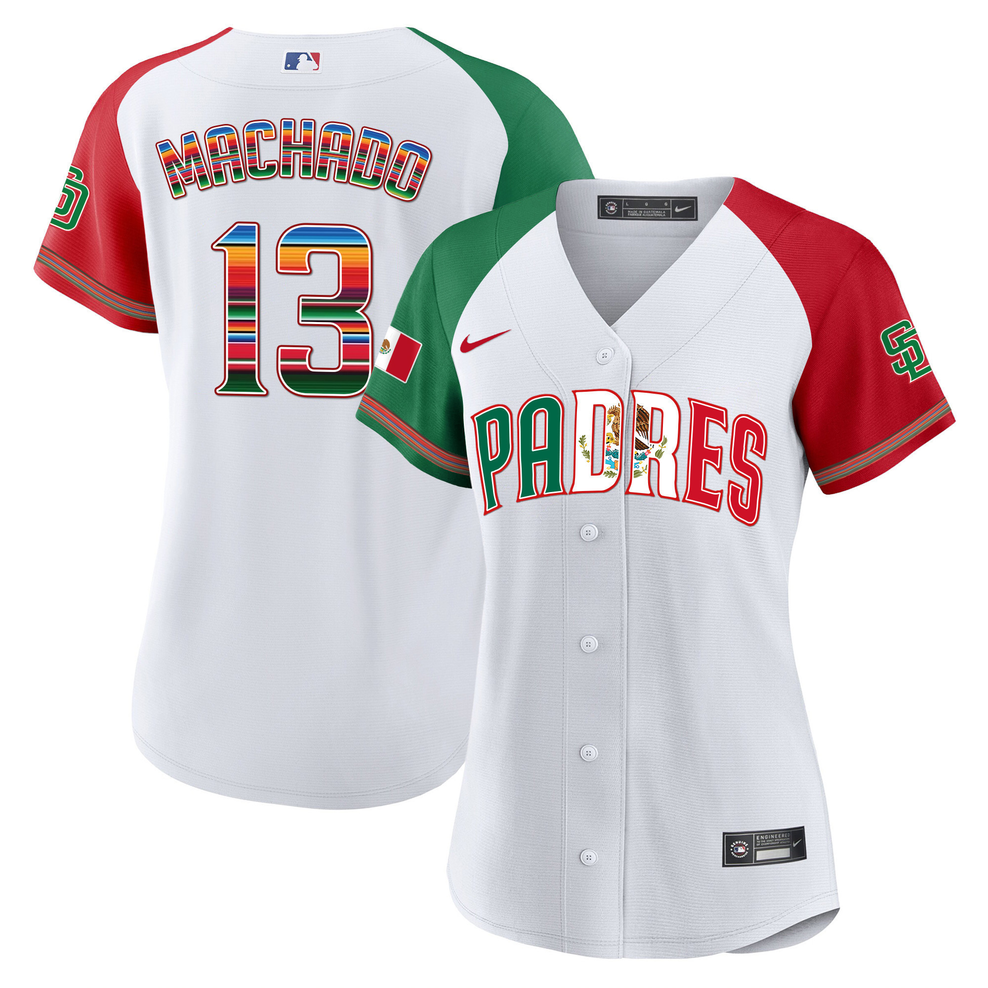 Manny Machado Women's San Diego Padres Mexico Cool Base Limited V2 Alternate Jersey - All Stitched