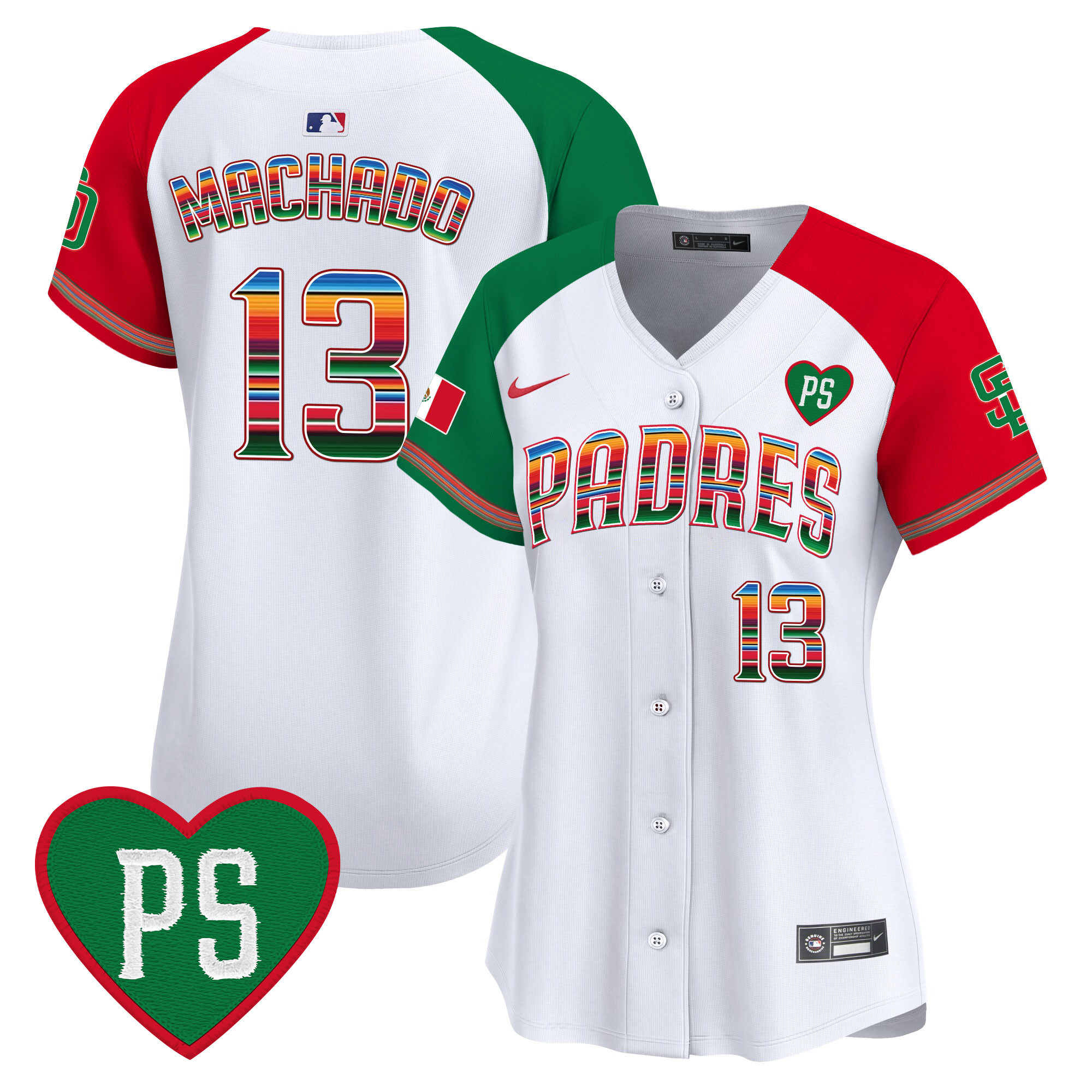 Manny Machado Women's San Diego Padres Mexico "For Peter" Patch Vapor Premier Limited Alternate Jersey - All Stitched