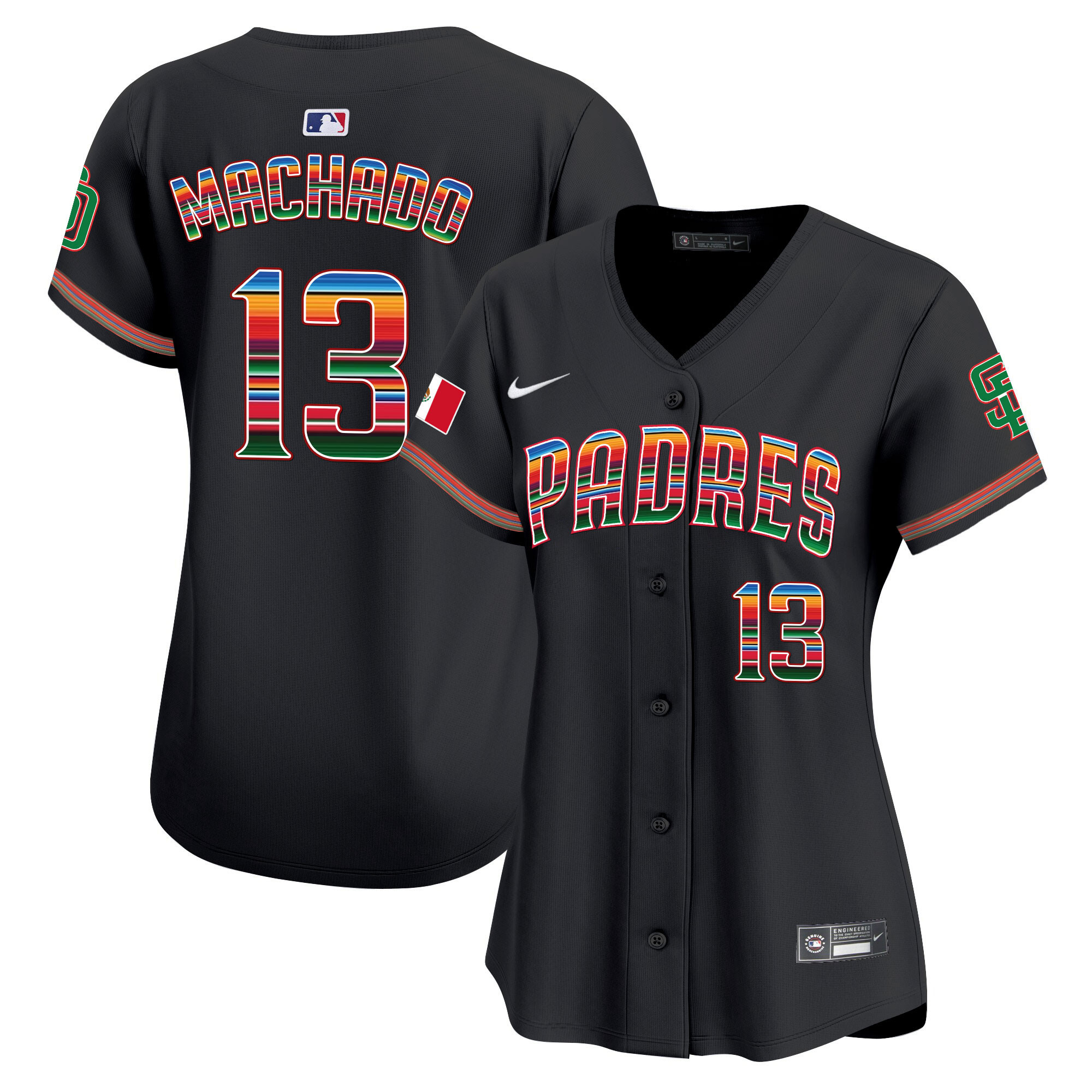 Manny Machado Women's San Diego Padres Mexico Premier Limited Black Jersey - All Stitched