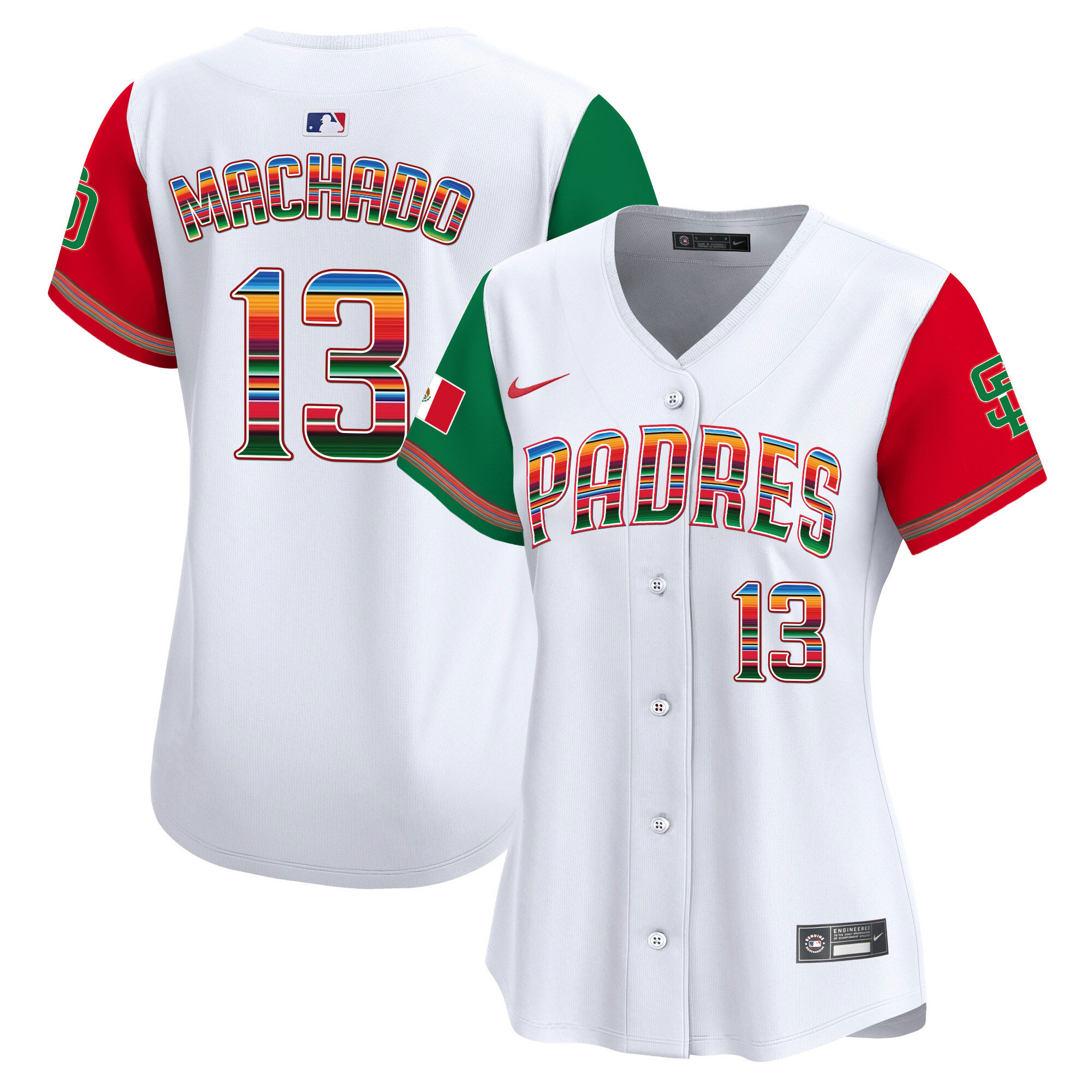 Manny Machado Women's San Diego Padres Mexico Premier Limited Color Sleeves Jersey - All Stitched