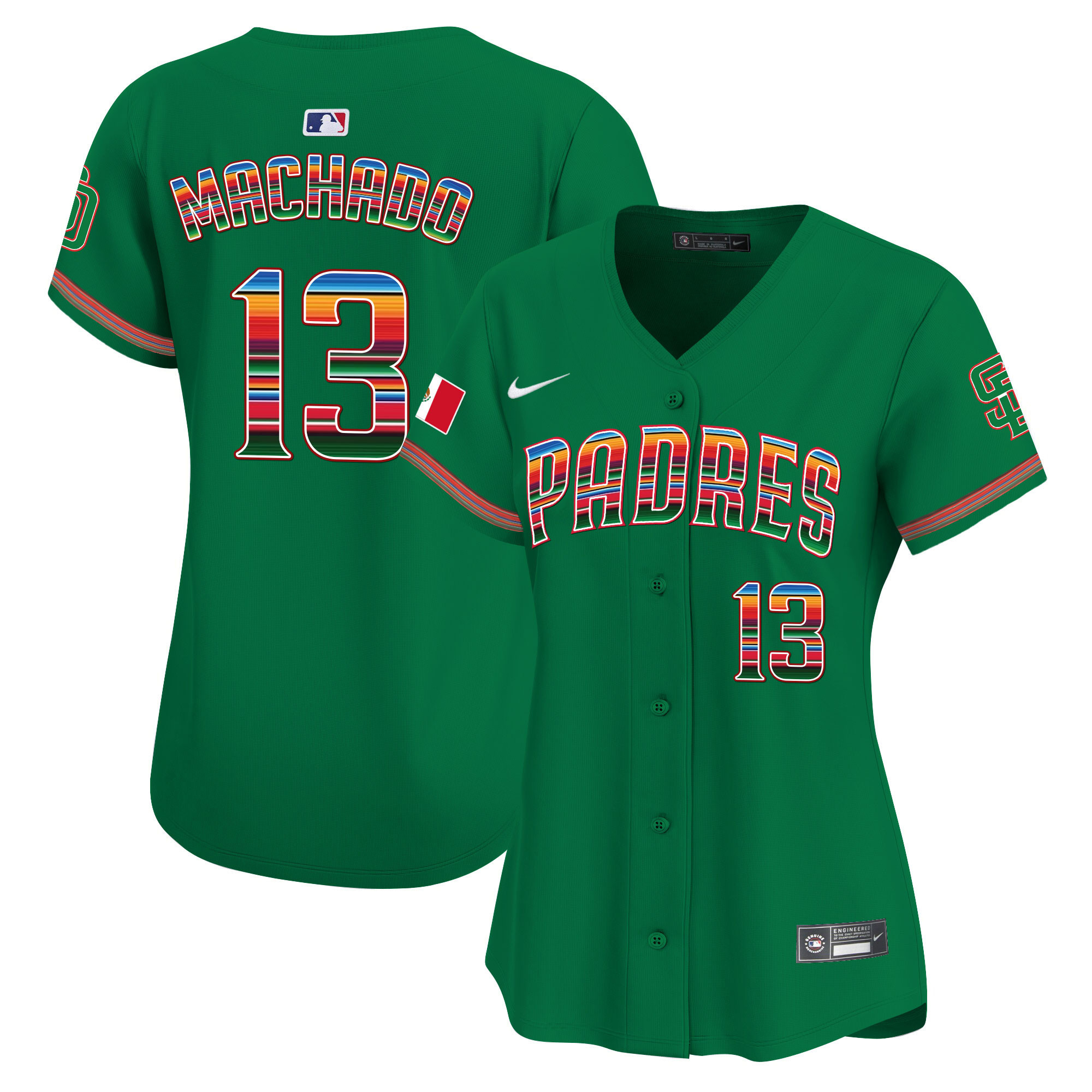 Manny Machado Women's San Diego Padres Mexico Premier Limited Green Jersey - All Stitched