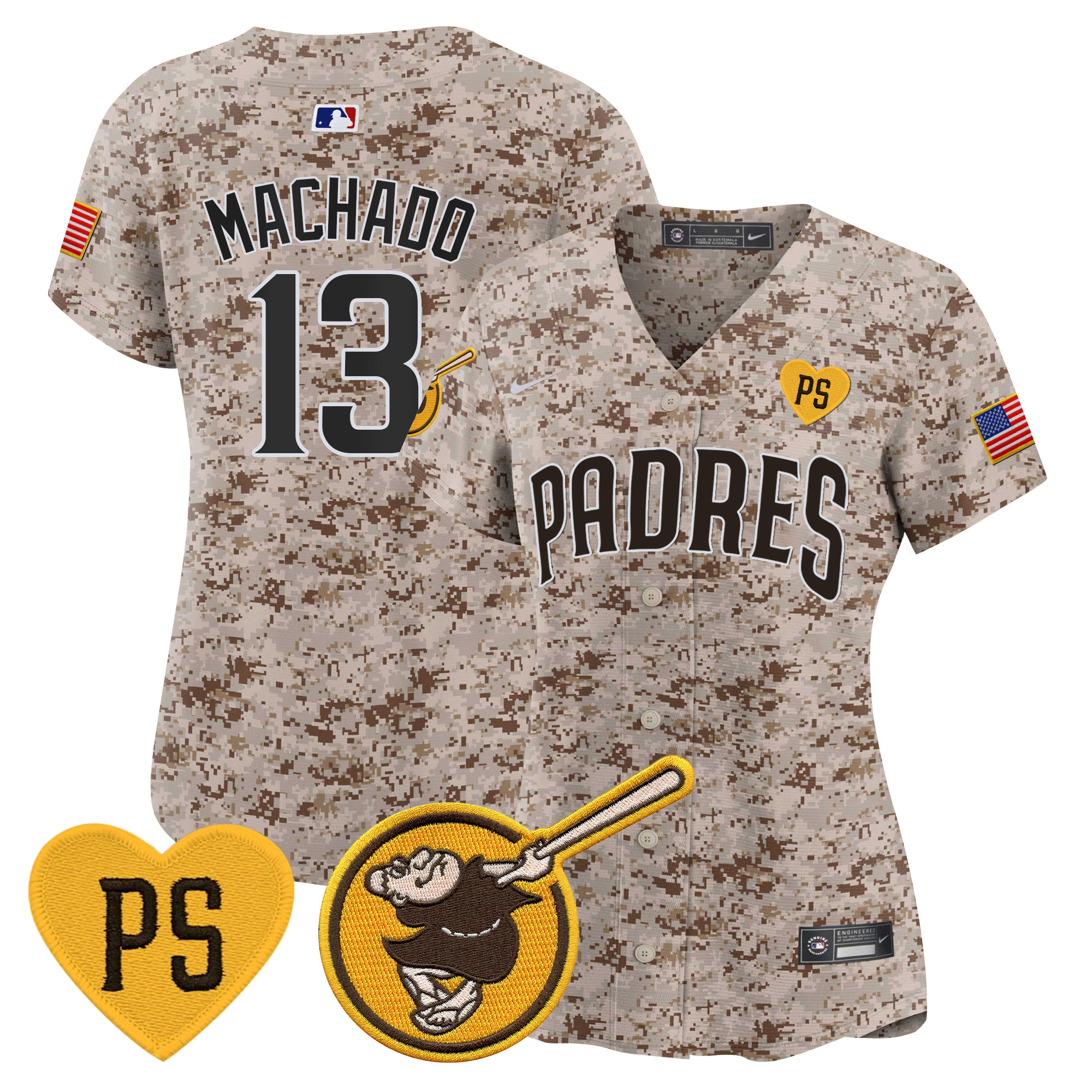 Manny Machado Women's San Diego Padres USMC Alternate Vapor Premier Limited Desert Jersey - All Stitched