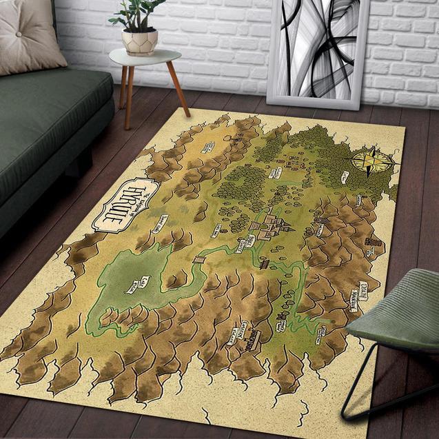 Map Of Hyrule The Era Of Light And Dark Area Rectangle Rug
