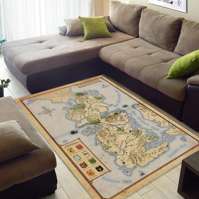 Map Of Westeros Game Of Thrones Area Rectangle Rug