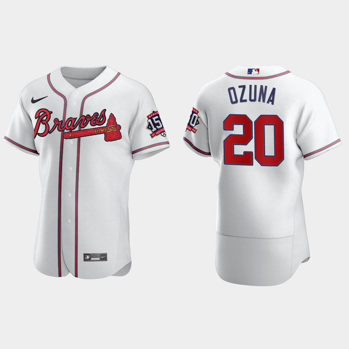 Marcell Ozuna Atlanta Braves 150th Anniversary World Series Jersey - White