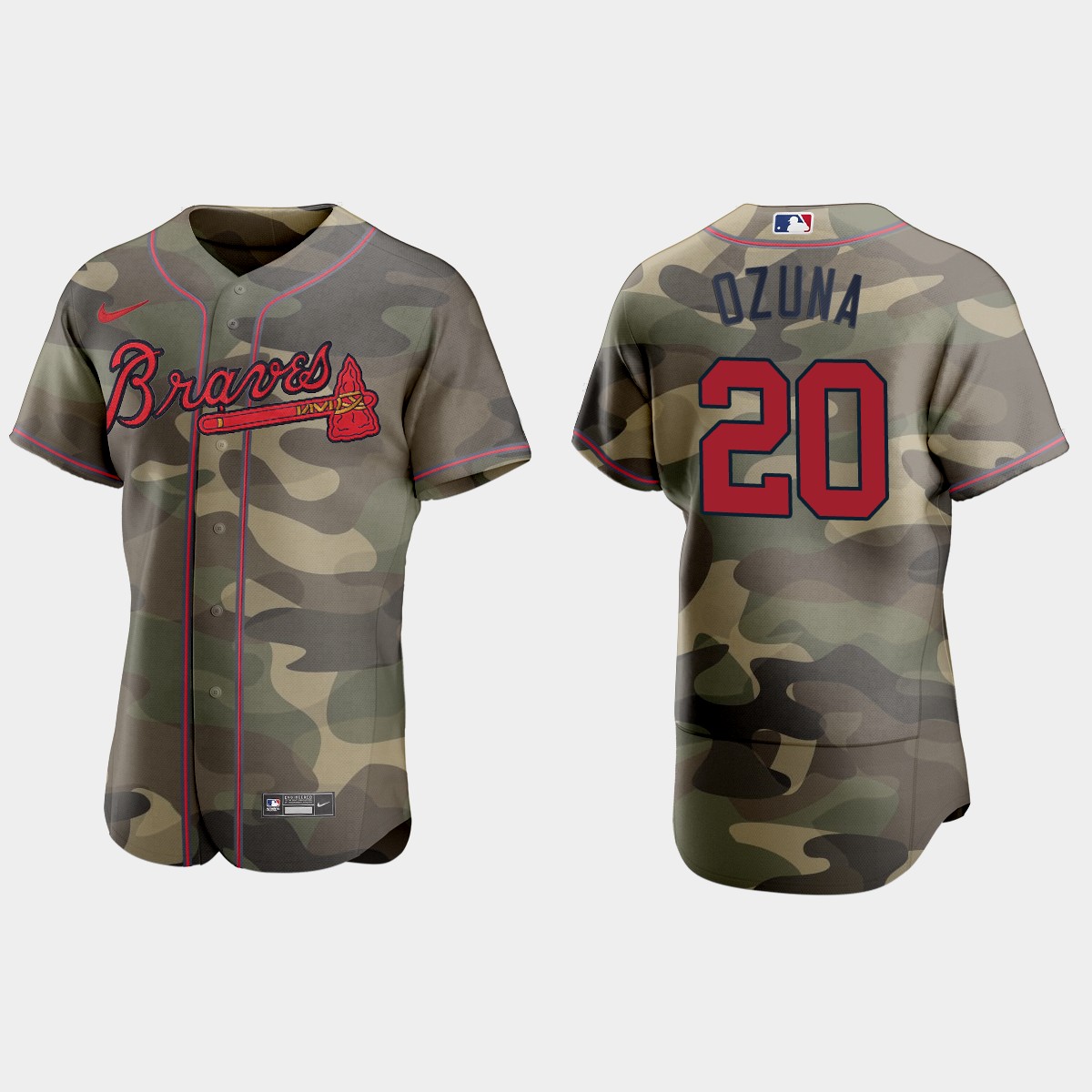 Marcell Ozuna Atlanta Braves 2021 National Armed Forces Day Jersey - Camo