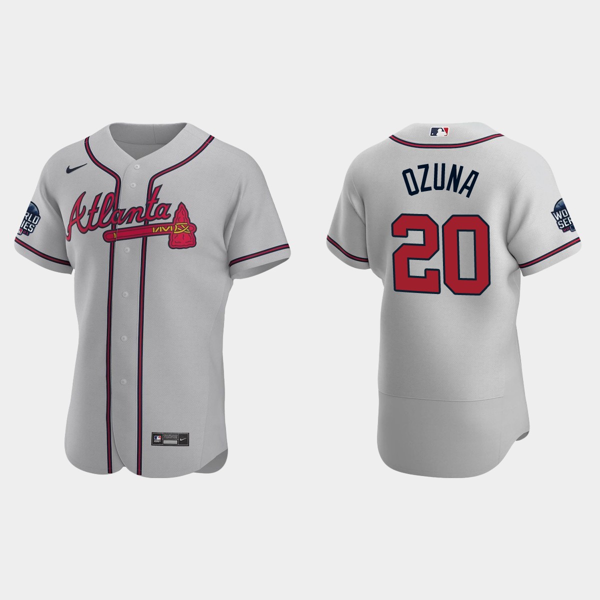 Marcell Ozuna Atlanta Braves 2021 World Series Jersey - Gray