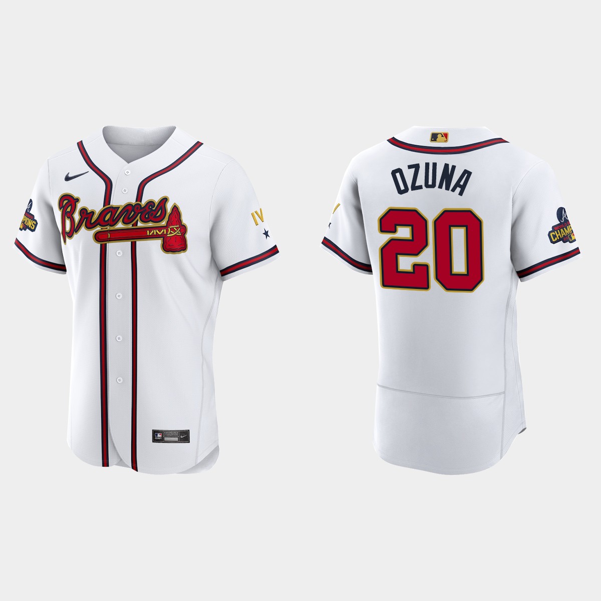 Marcell Ozuna Atlanta Braves 2022 Gold Program White Jersey