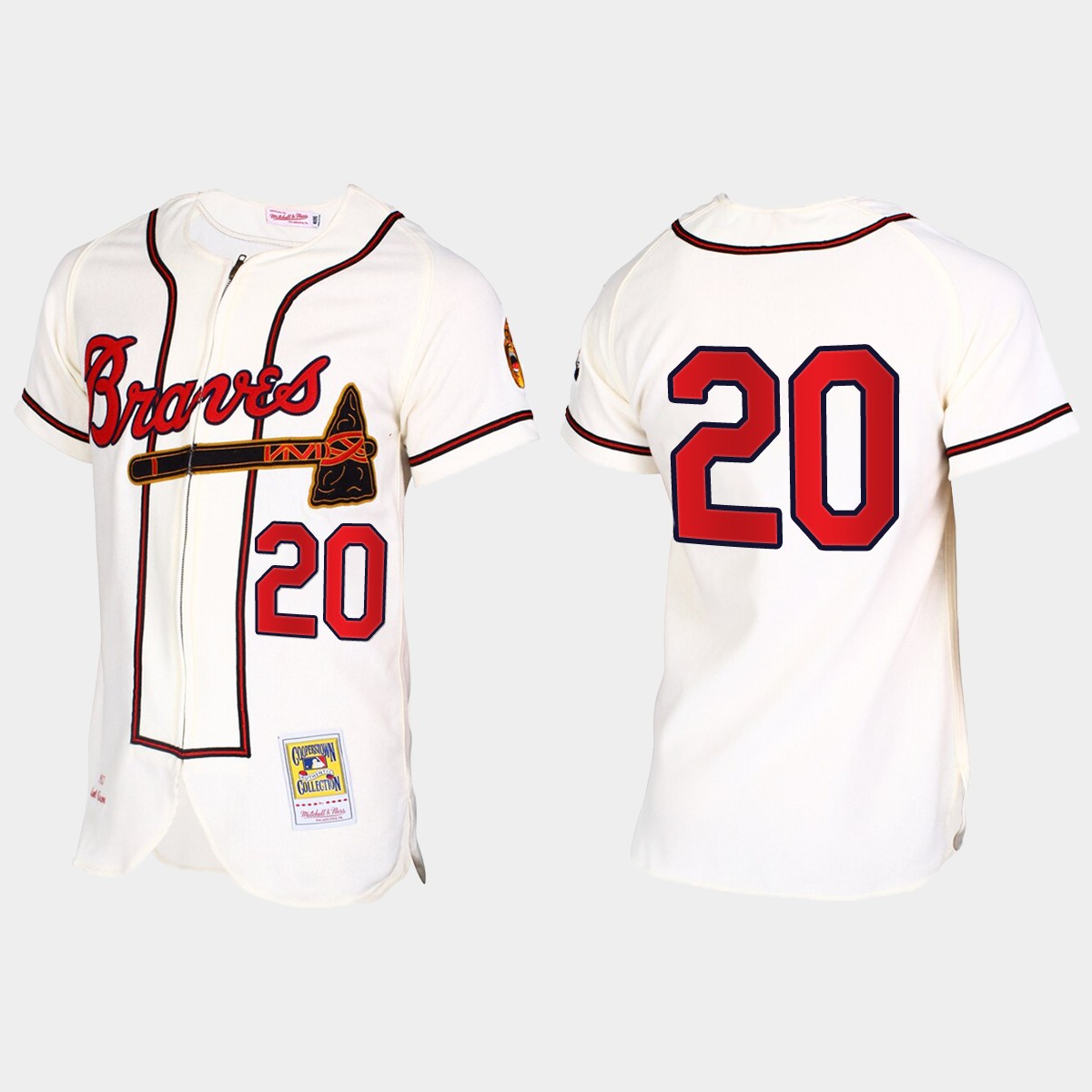 Marcell Ozuna Atlanta Braves Throwback Jersey - Cream